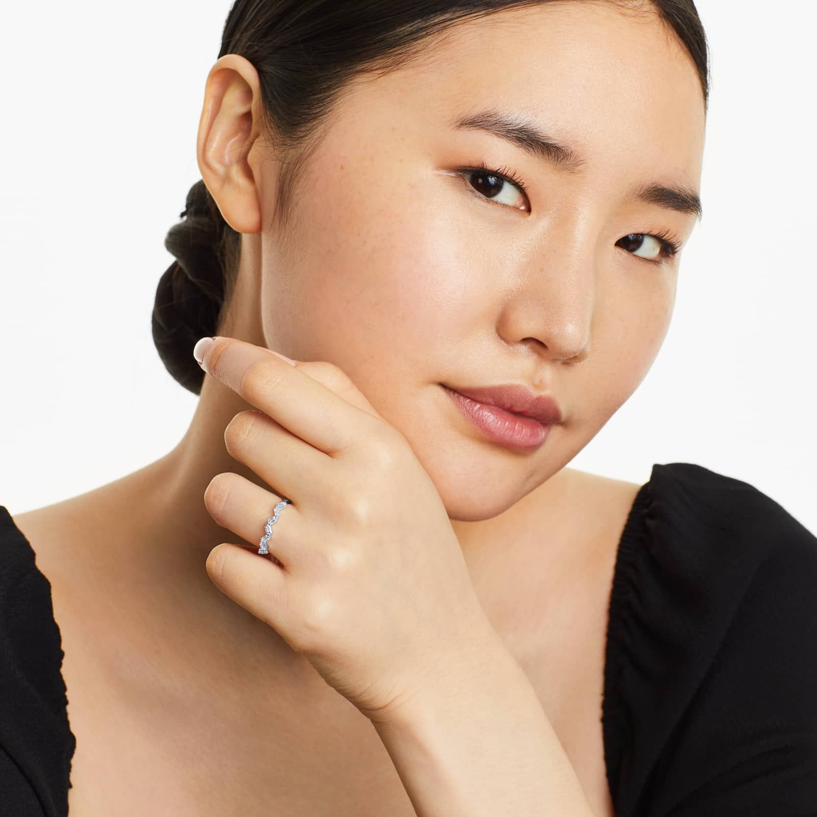 Petite Zig Zag Diamond Ring In 14K White Gold