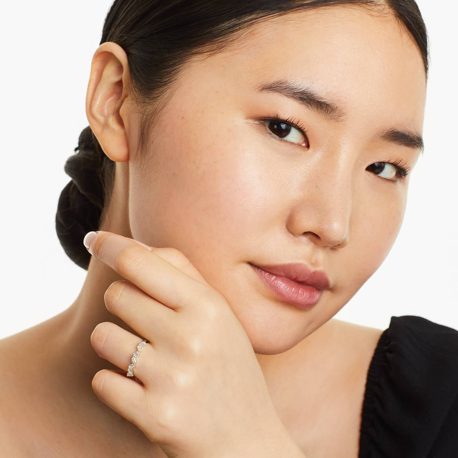 Petite Zig Zag Diamond Ring In 14K Yellow Gold