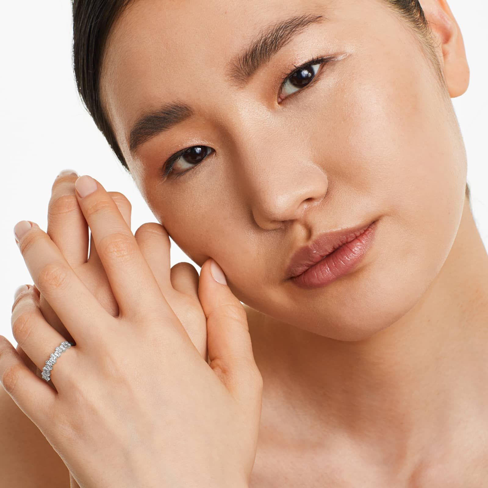 Jagged Baguette Cut Diamond Ring In 14K White Gold