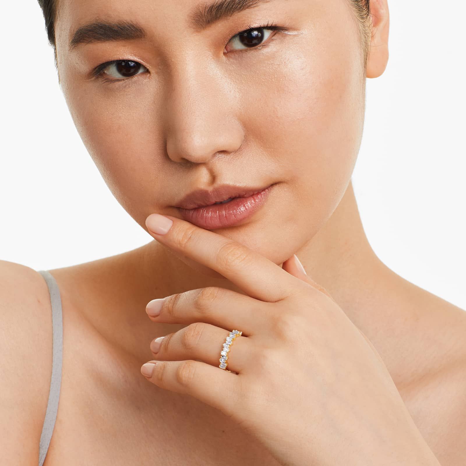 Jagged Baguette Cut Diamond Ring In 14K Yellow Gold