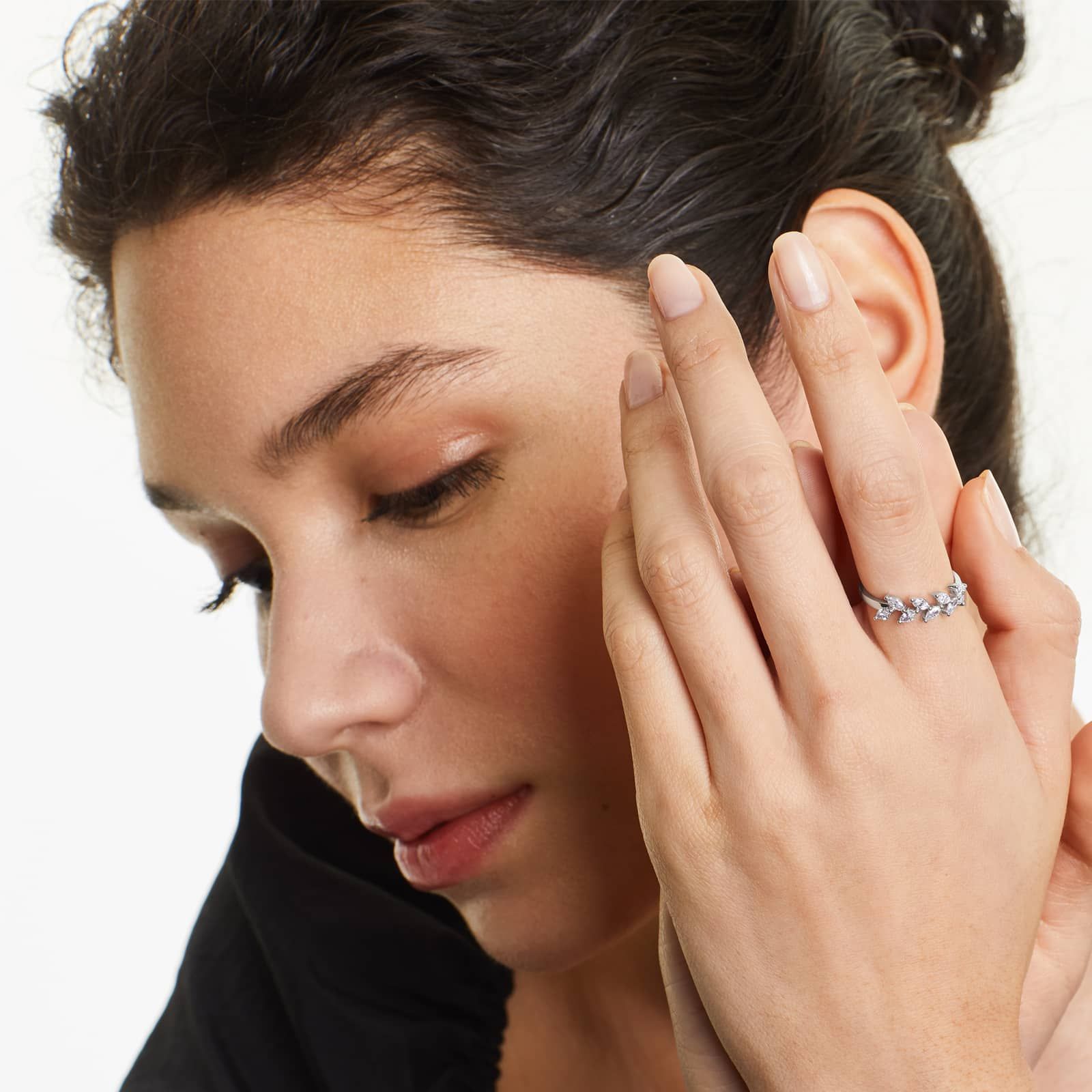 Barley Marquise Cut Diamond Ring In 14K White Gold