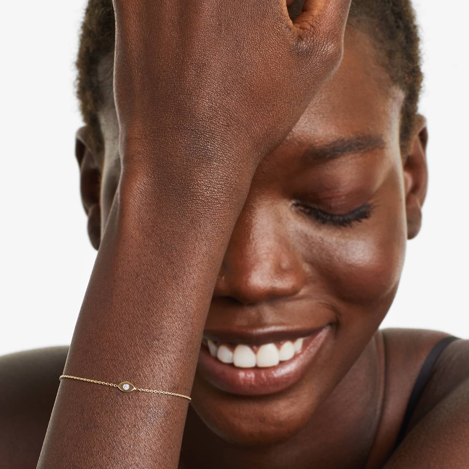 Evil Eye Bolo Diamond Bracelet In 14K Yellow Gold