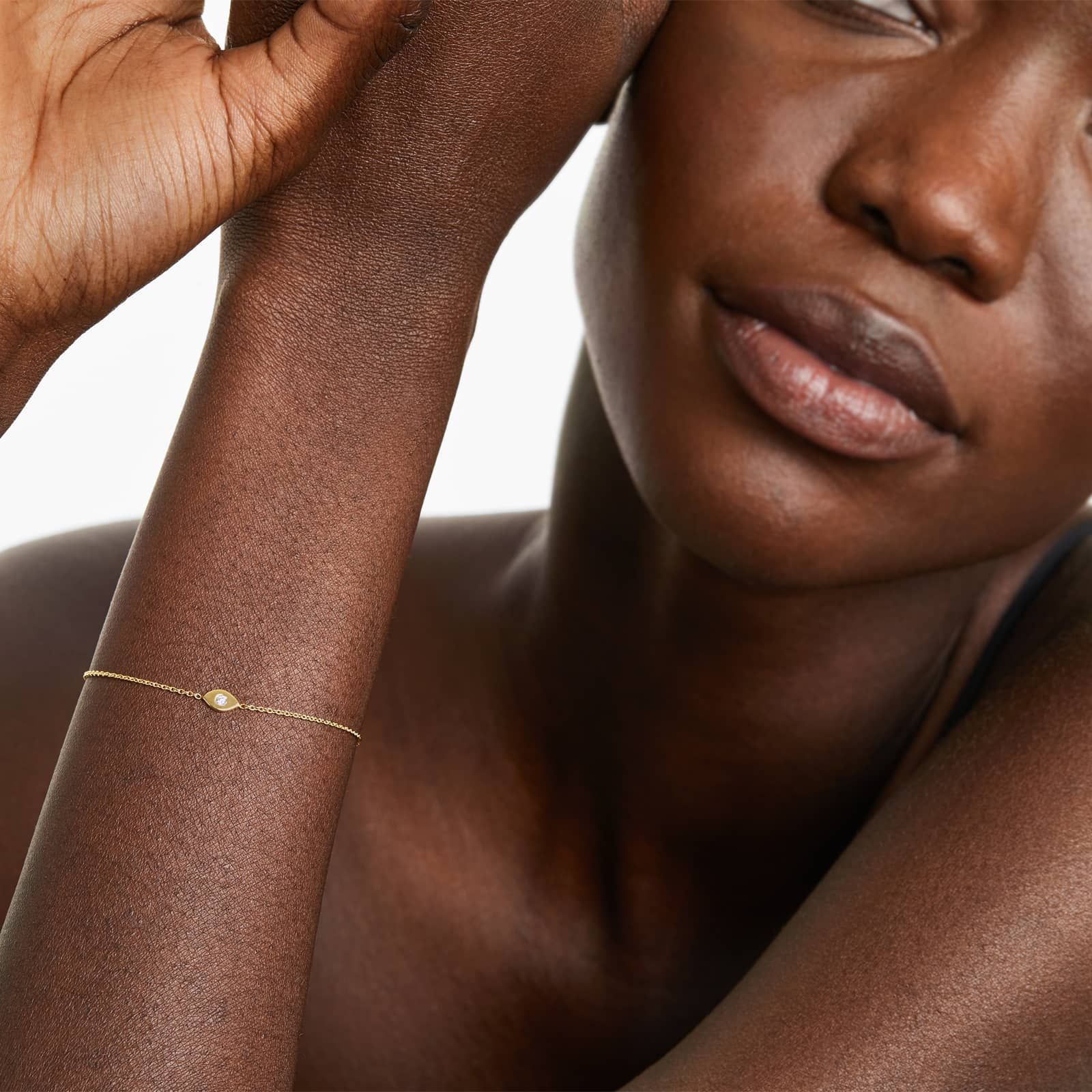 Evil Eye Bolo Diamond Bracelet In 14K Yellow Gold