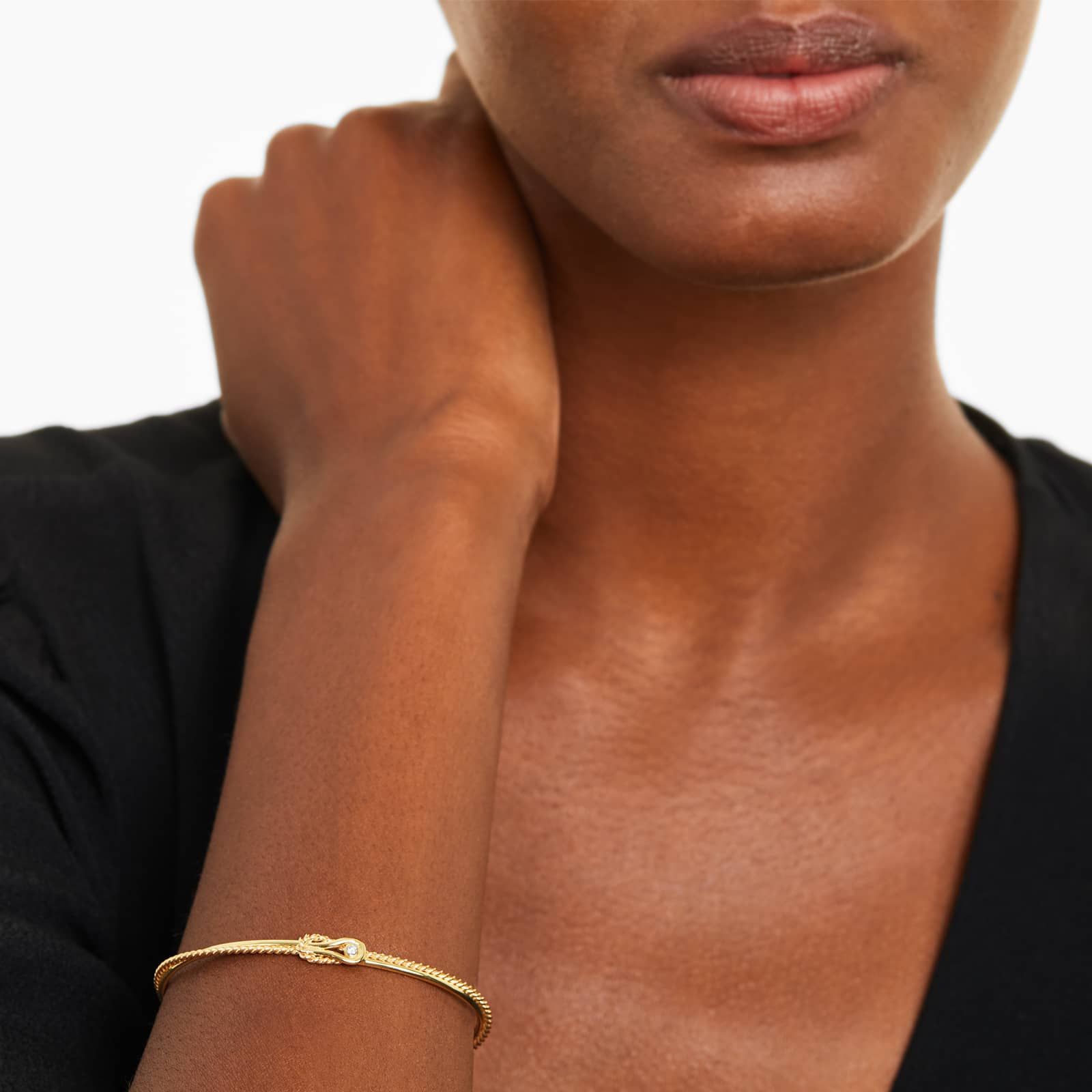 Infinity Rope Cuff Diamond Bracelet In 14K Yellow Gold