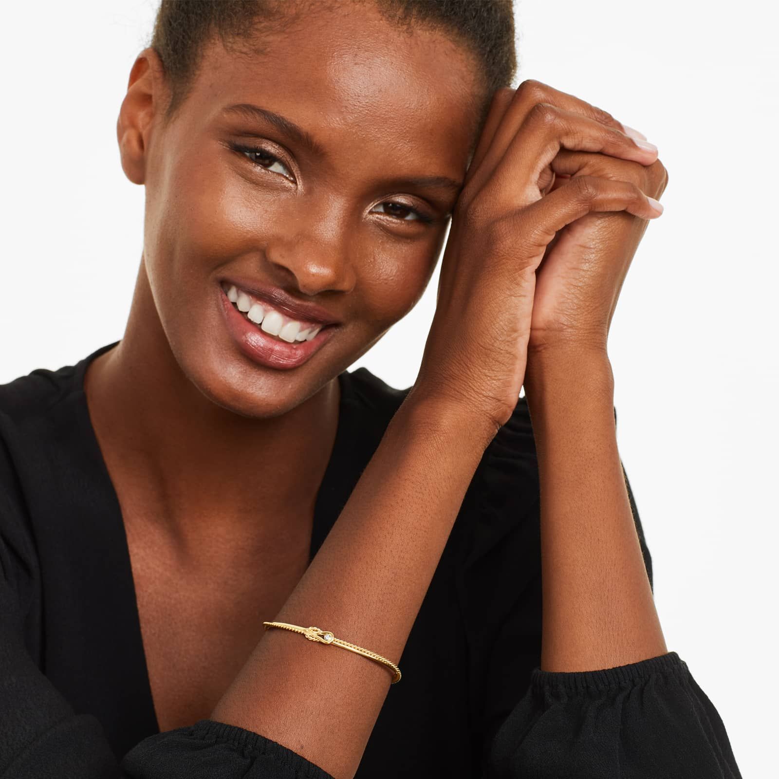 Infinity Rope Cuff Diamond Bracelet In 14K Yellow Gold