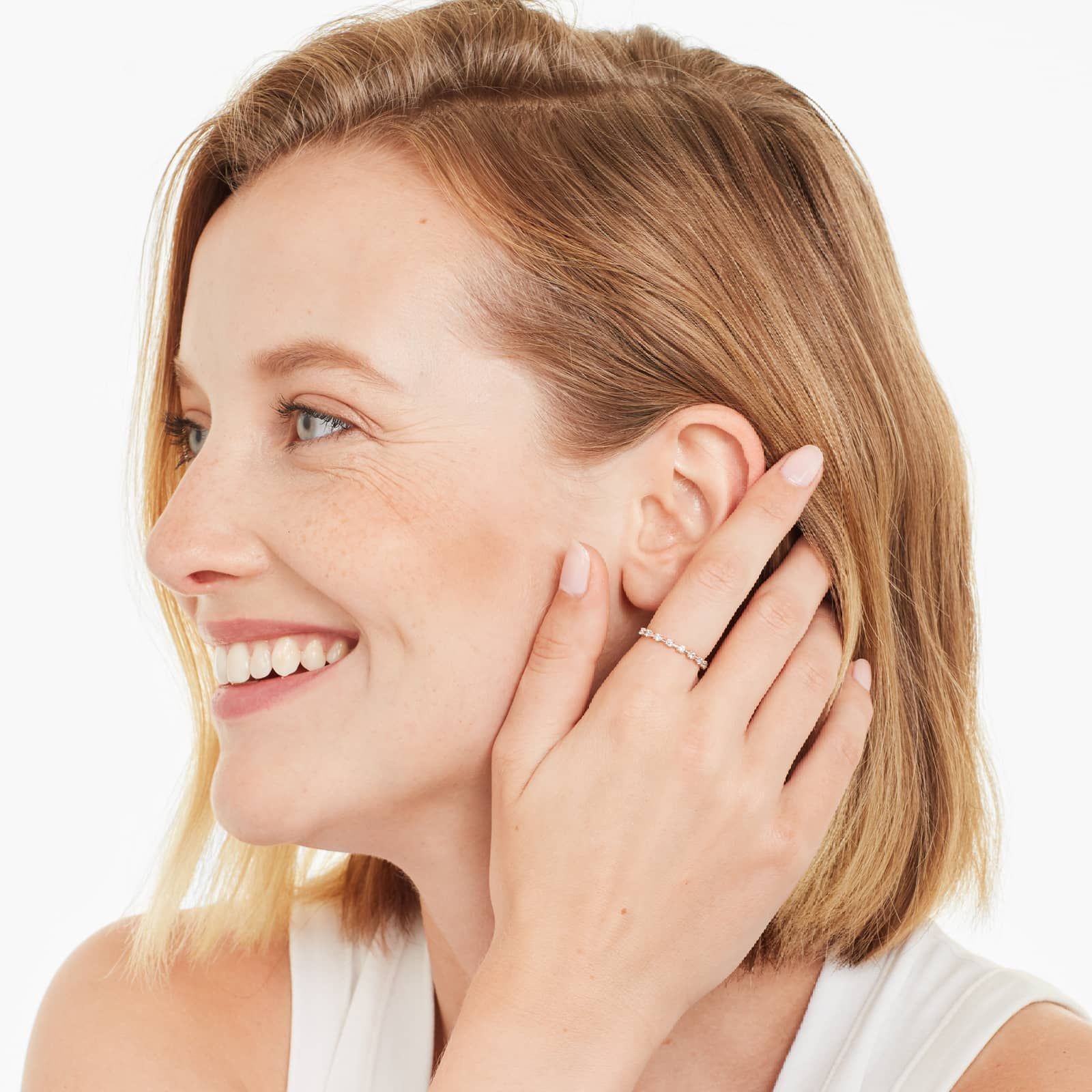 Wire Diamond Ring In 14K Rose Gold