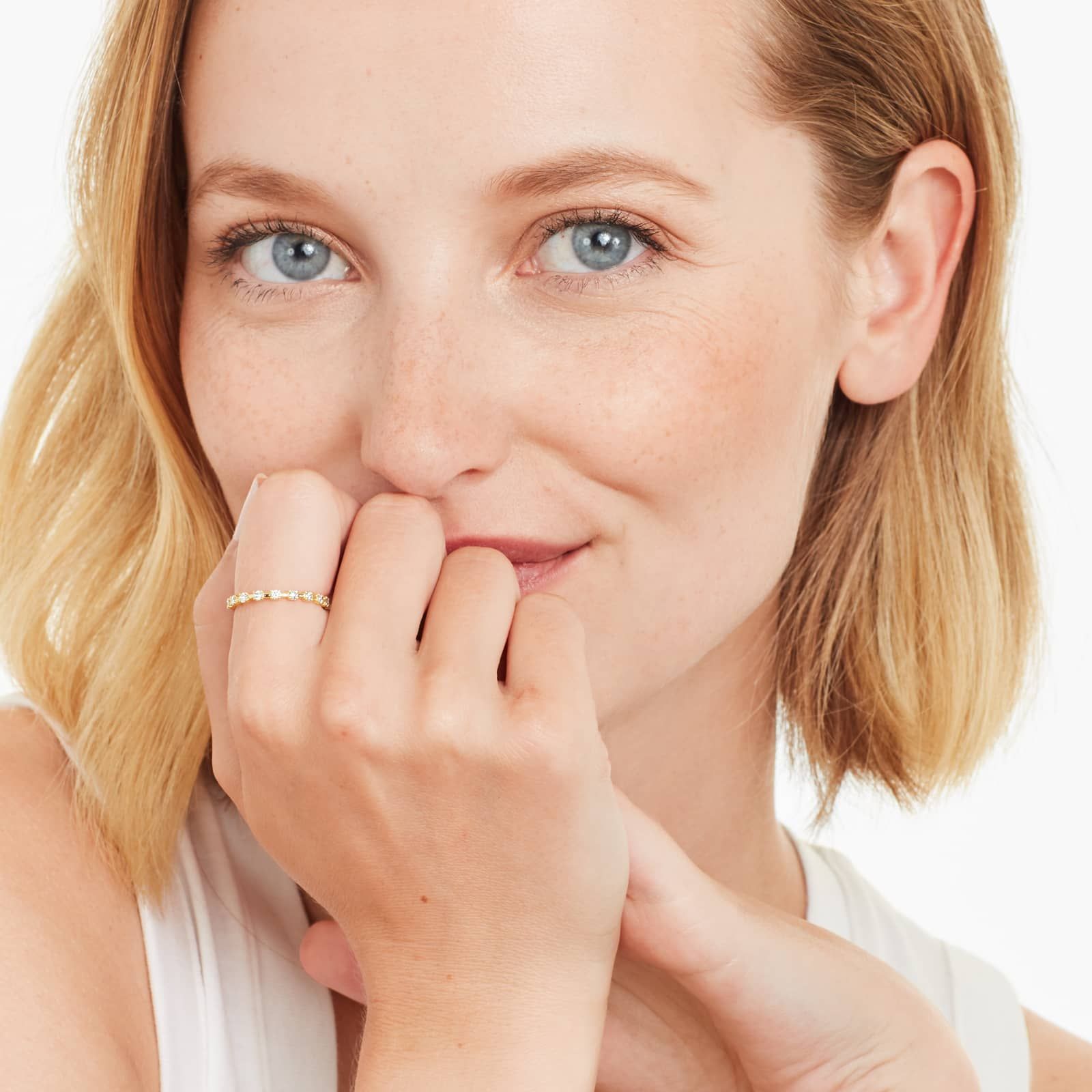 Wire Diamond Ring In 14K Yellow Gold