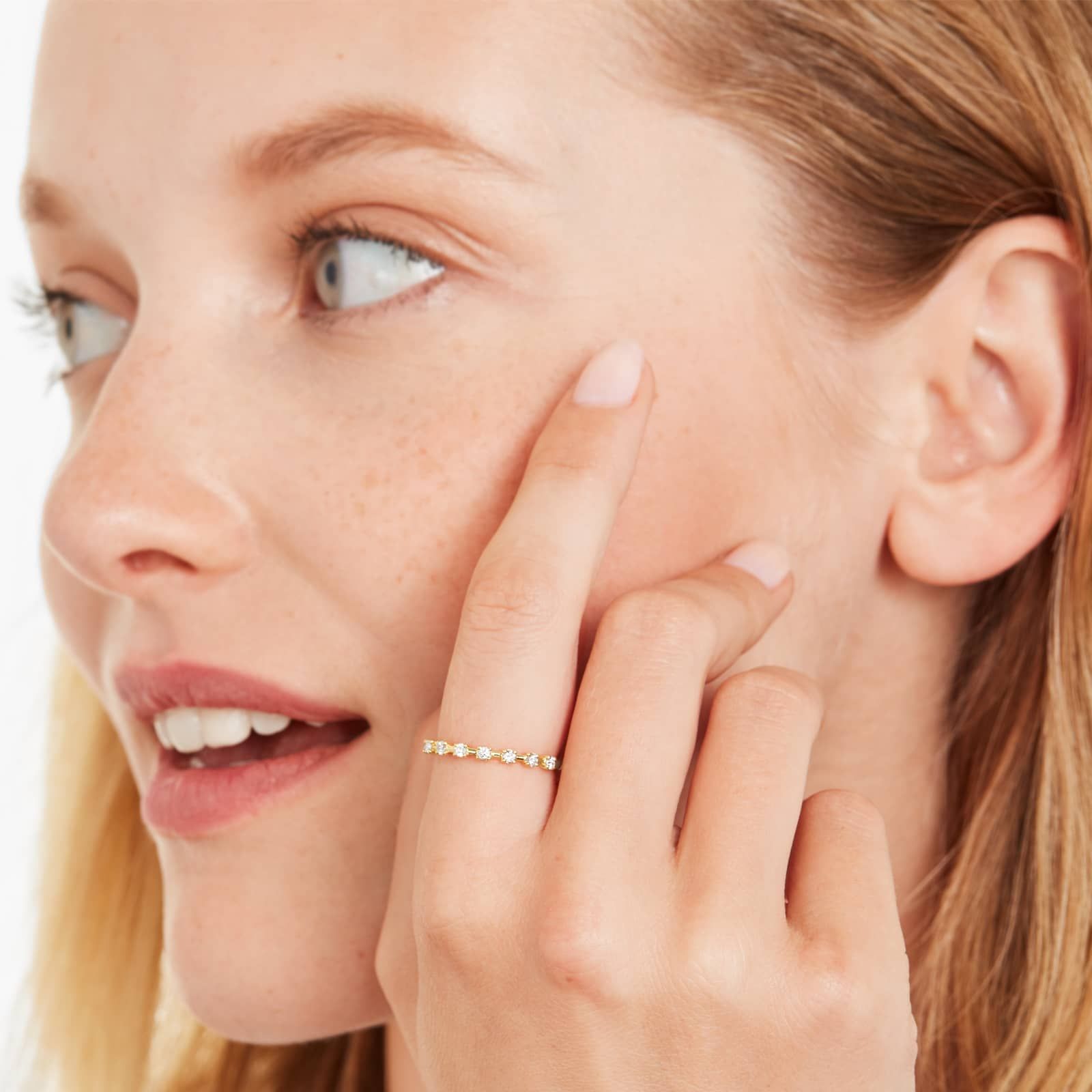 Wire Diamond Ring In 14K Yellow Gold