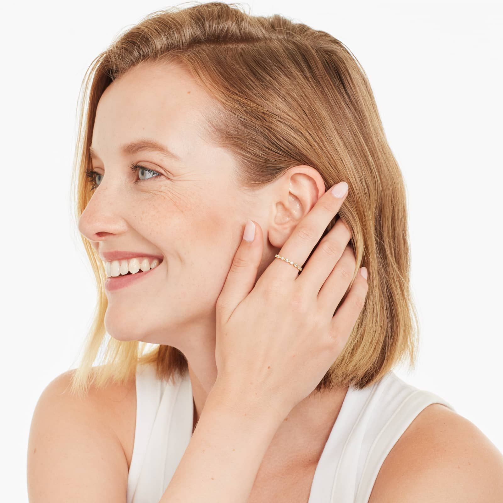 Wire Diamond Ring In 14K Yellow Gold