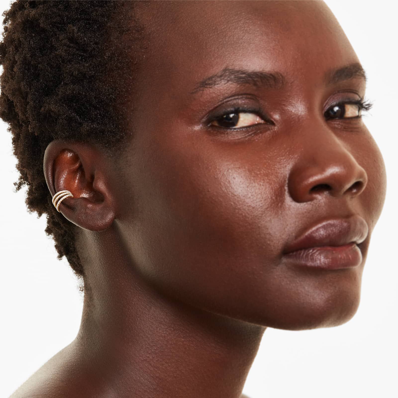 14K Yellow Gold Triple Diamond Ear Cuff