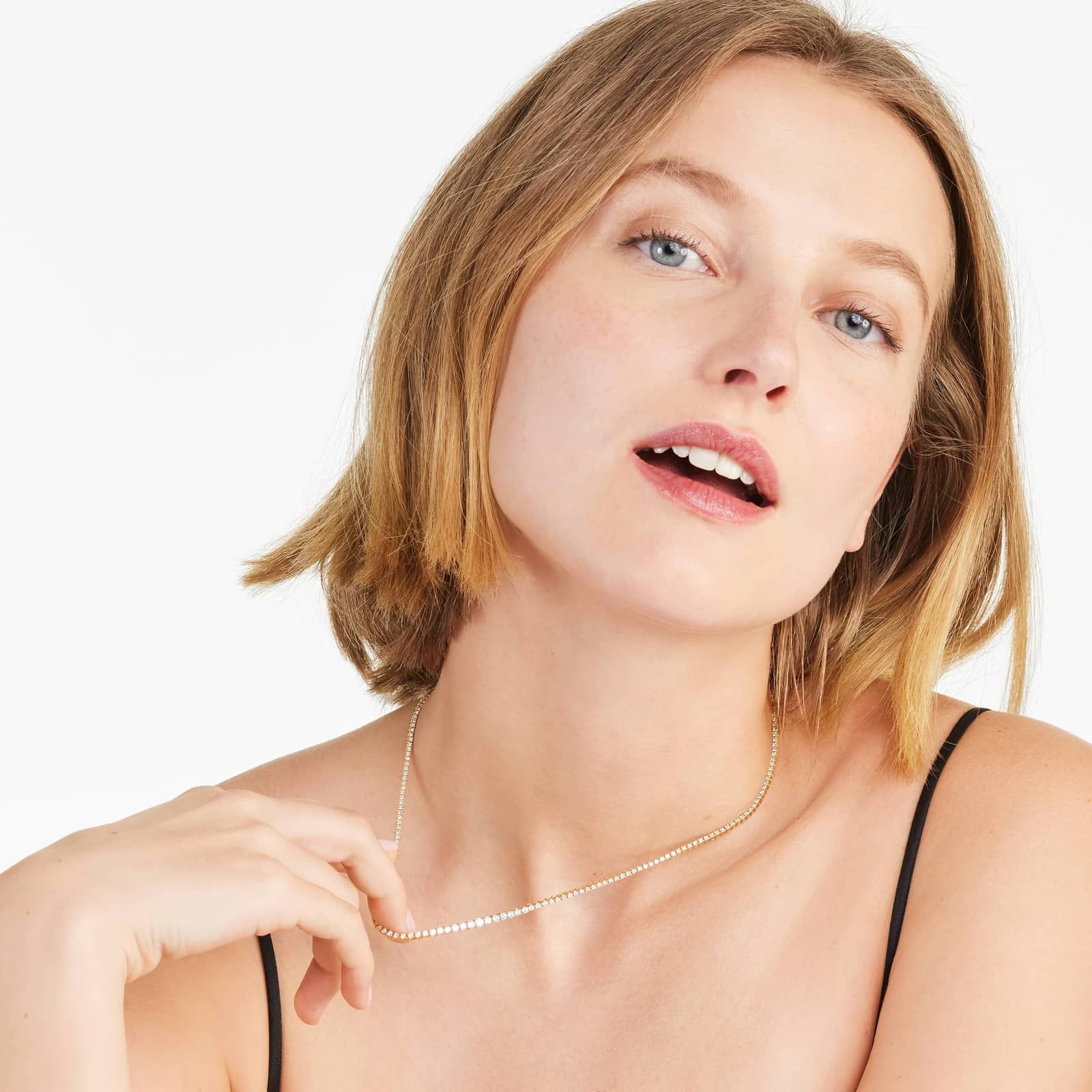 14K Yellow Gold Riviera Tennis Necklace (4.00 CTW)