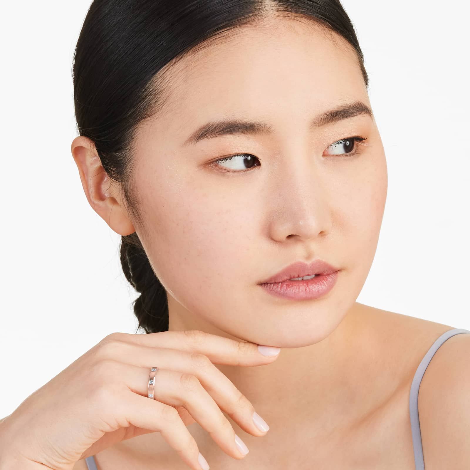 Asscher Cut Bezel Set Diamond Ring In 14K Rose Gold