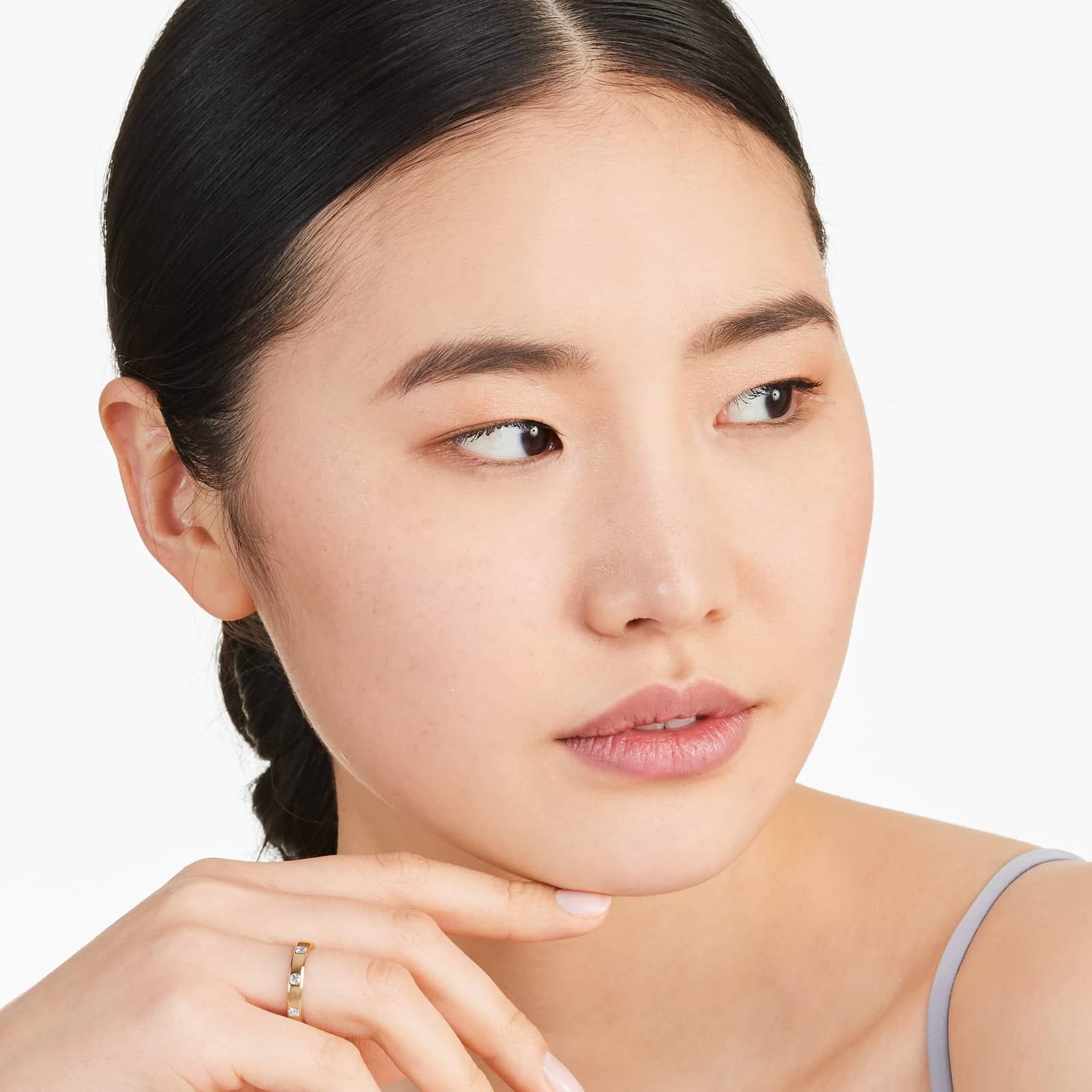 Asscher Cut Bezel Set Diamond Ring In 14K Yellow Gold