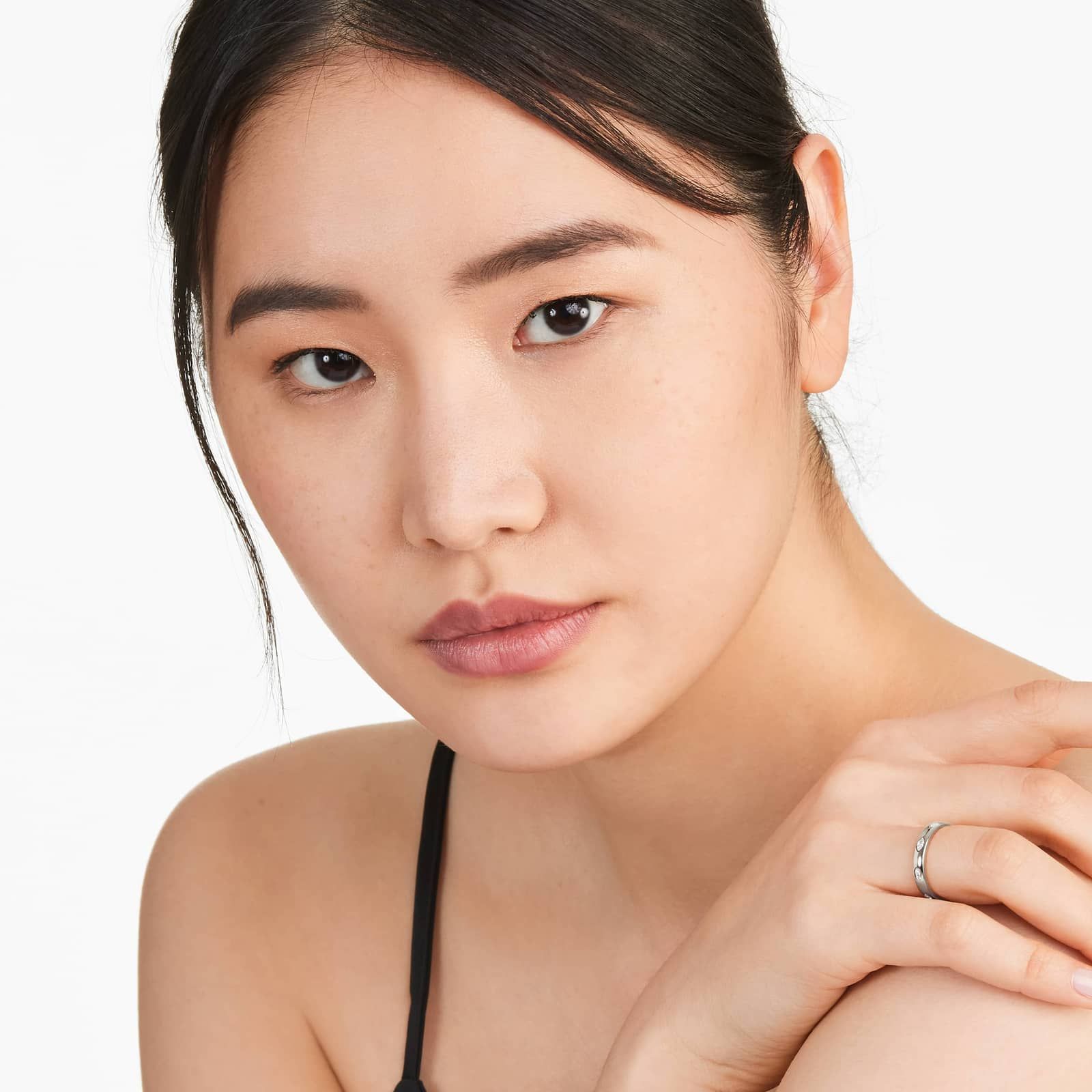 Marquise Cut Bezel Set Diamond Ring In 14K White Gold