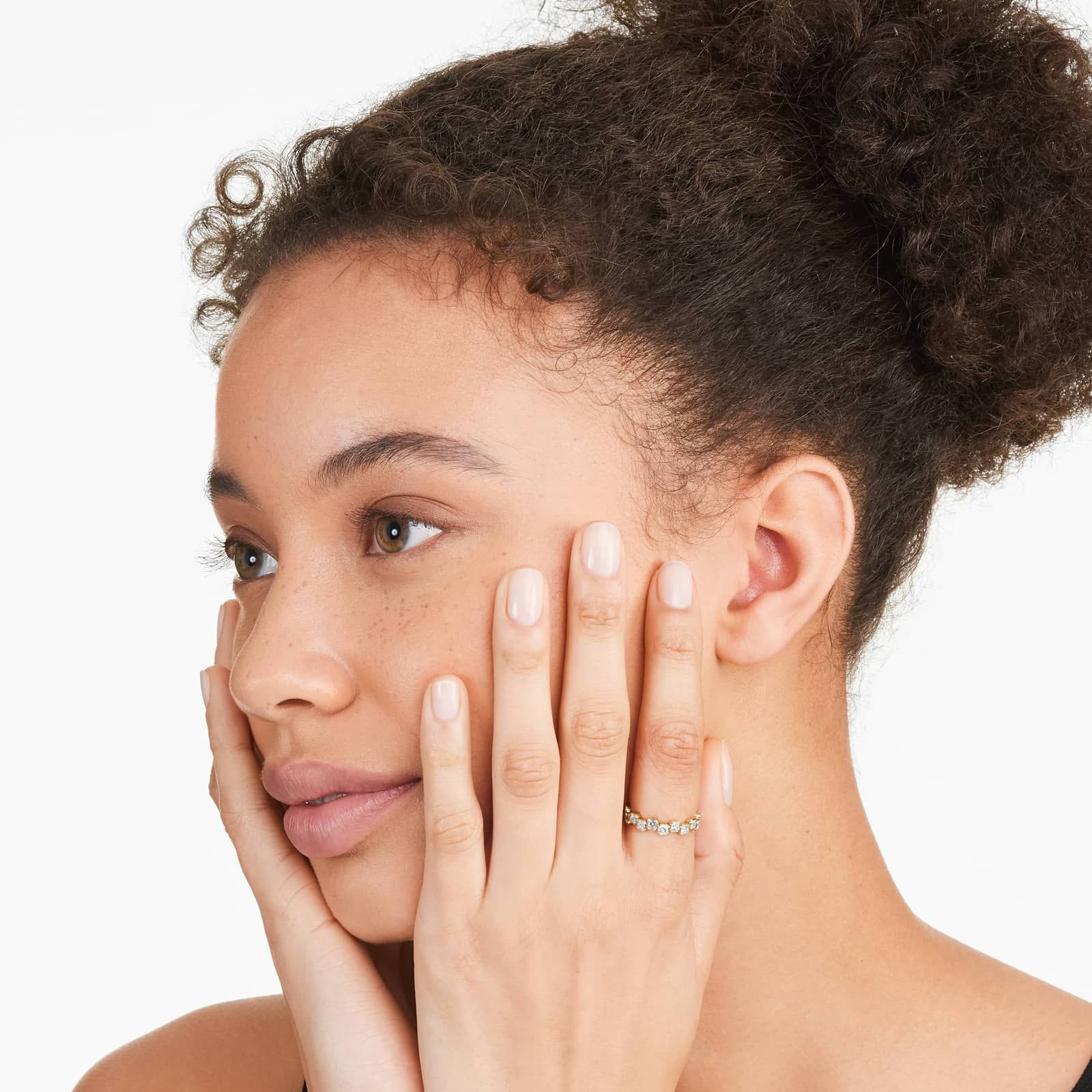 Crease Asscher Cut Diamond Ring In 14K Yellow Gold