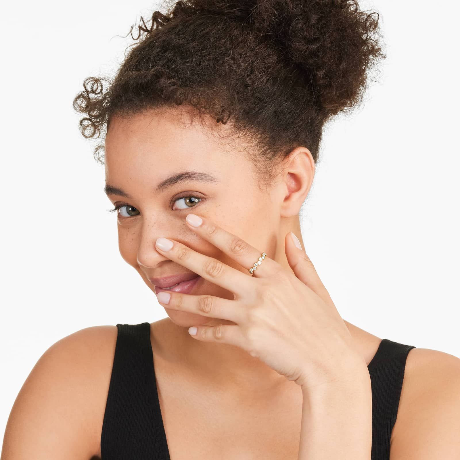 Crease Asscher Cut Diamond Ring In 14K Yellow Gold