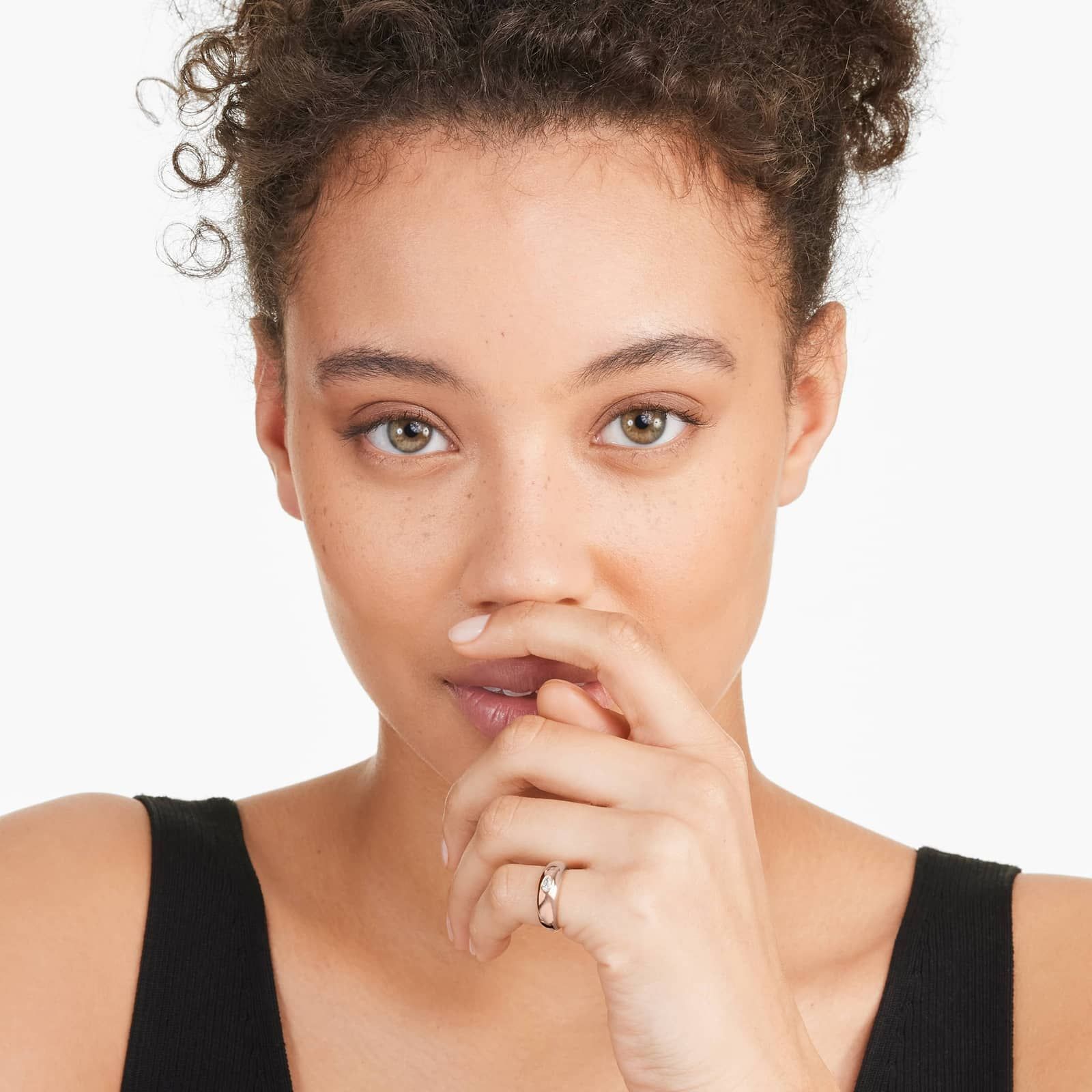 Pear Shape Diamond Dome Ring In 14K Rose Gold