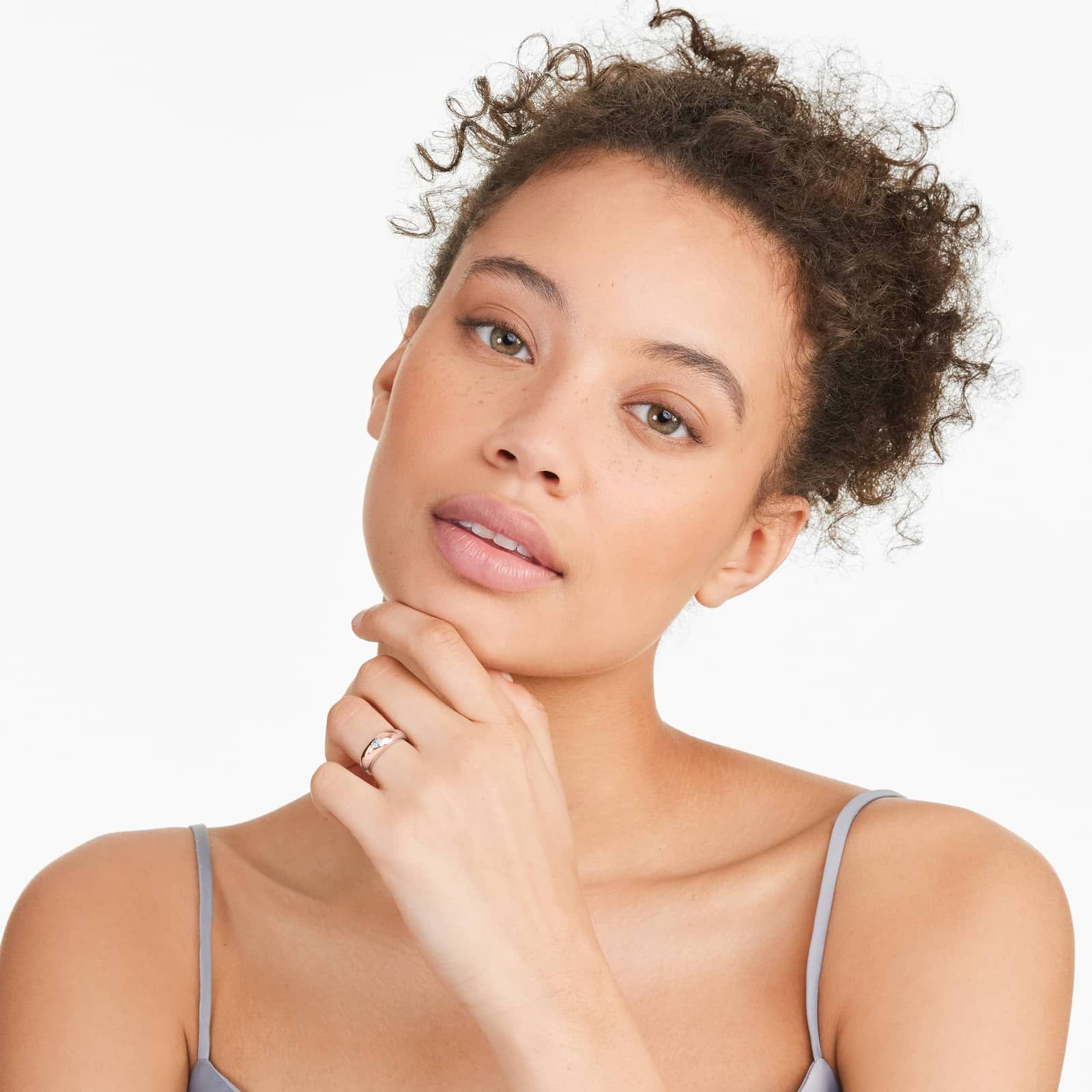 Oval Cut Diamond Dome Ring In 14K Rose Gold