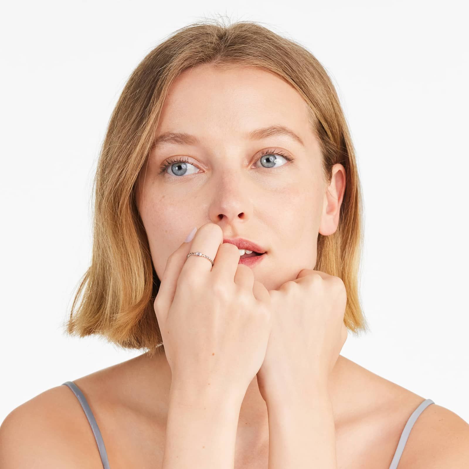 Emerald Cut Diamond Solitaire Cable Ring In 14K Rose Gold