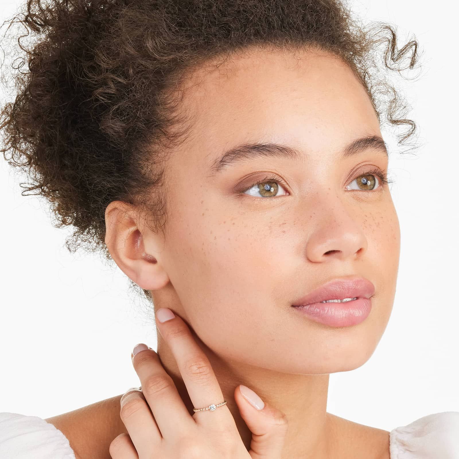 Asscher Cut Diamond Solitaire Cable Ring In 14K Rose Gold