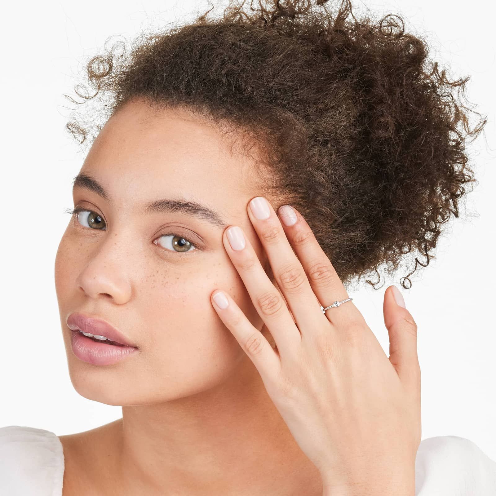 Asscher Cut Diamond Solitaire Cable Ring In 14K White Gold