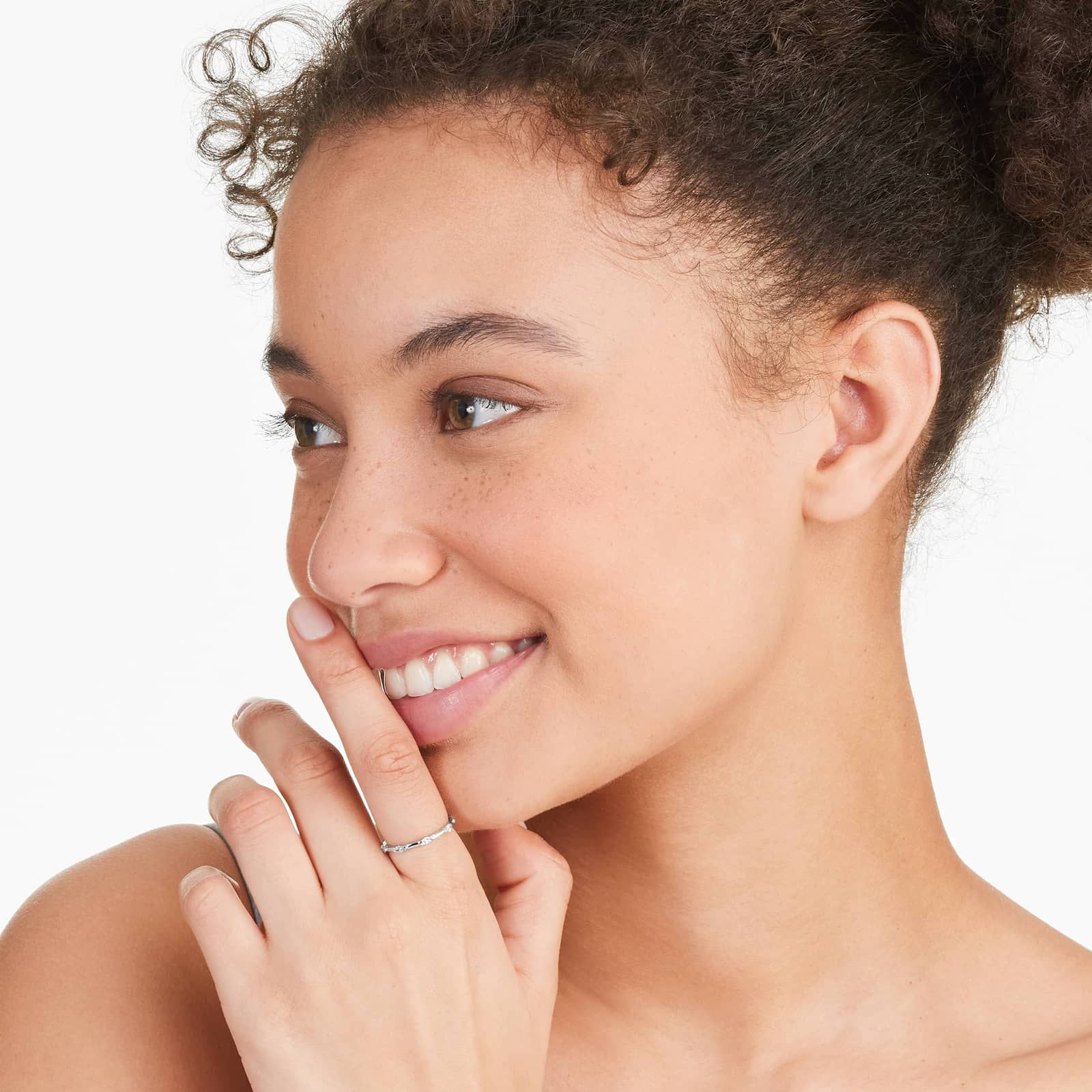 Marquise Cut Diamond Station Ring In 14K White Gold