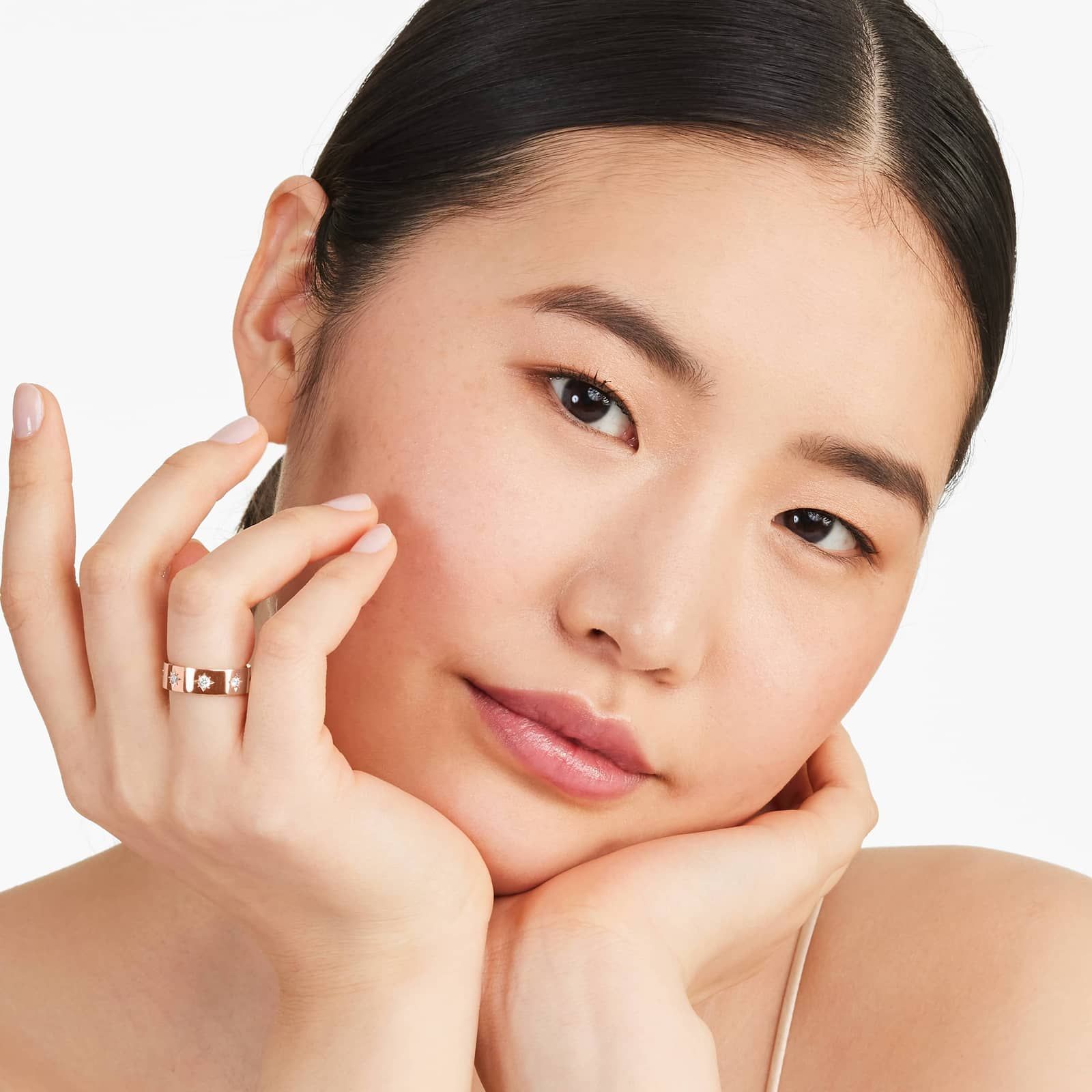 Diamond Starburst Ring In 14K Rose Gold