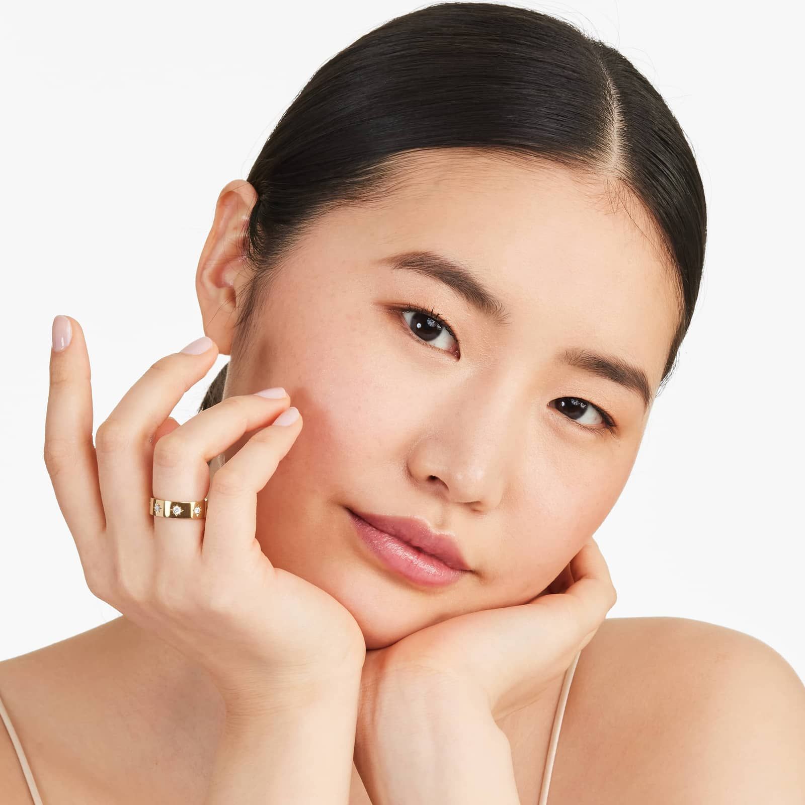 Diamond Starburst Ring In 14K Yellow Gold