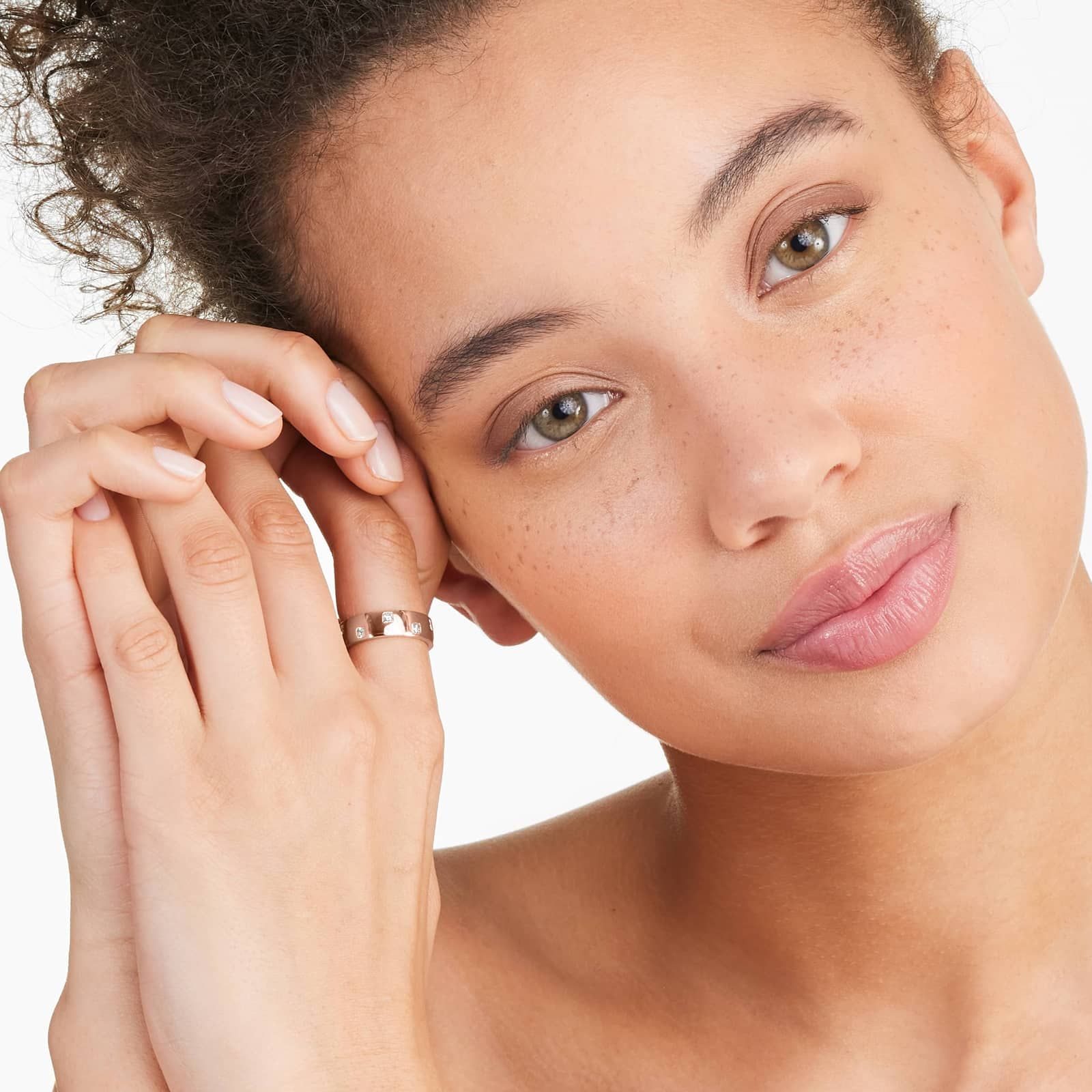 Scattered Asscher Cut Diamond Ring In 14K Rose Gold