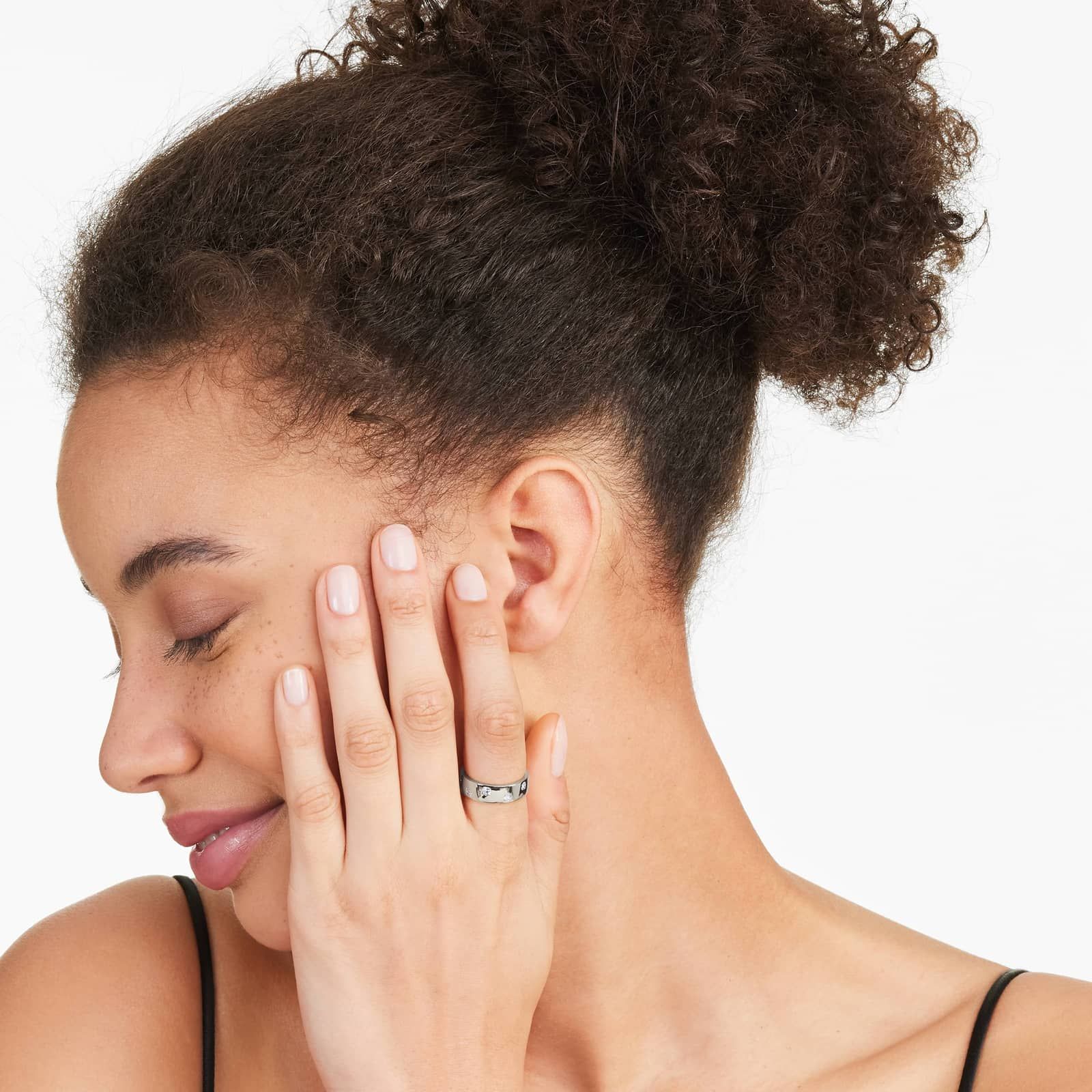 Scattered Asscher Cut Diamond Ring In 14K White Gold