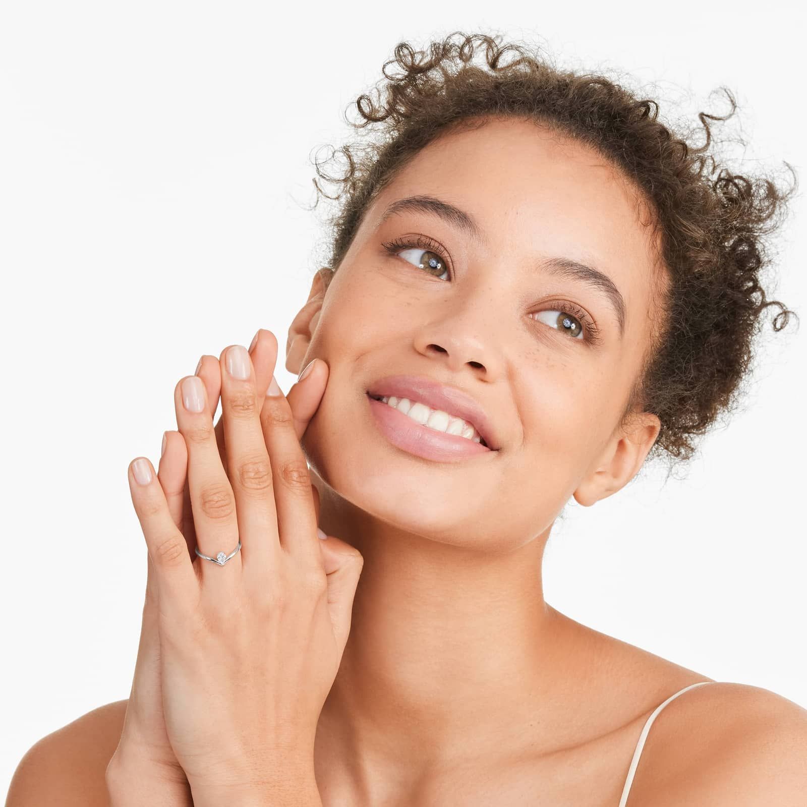 Pear Shape Diamond Pinnacle Ring In 14K White Gold