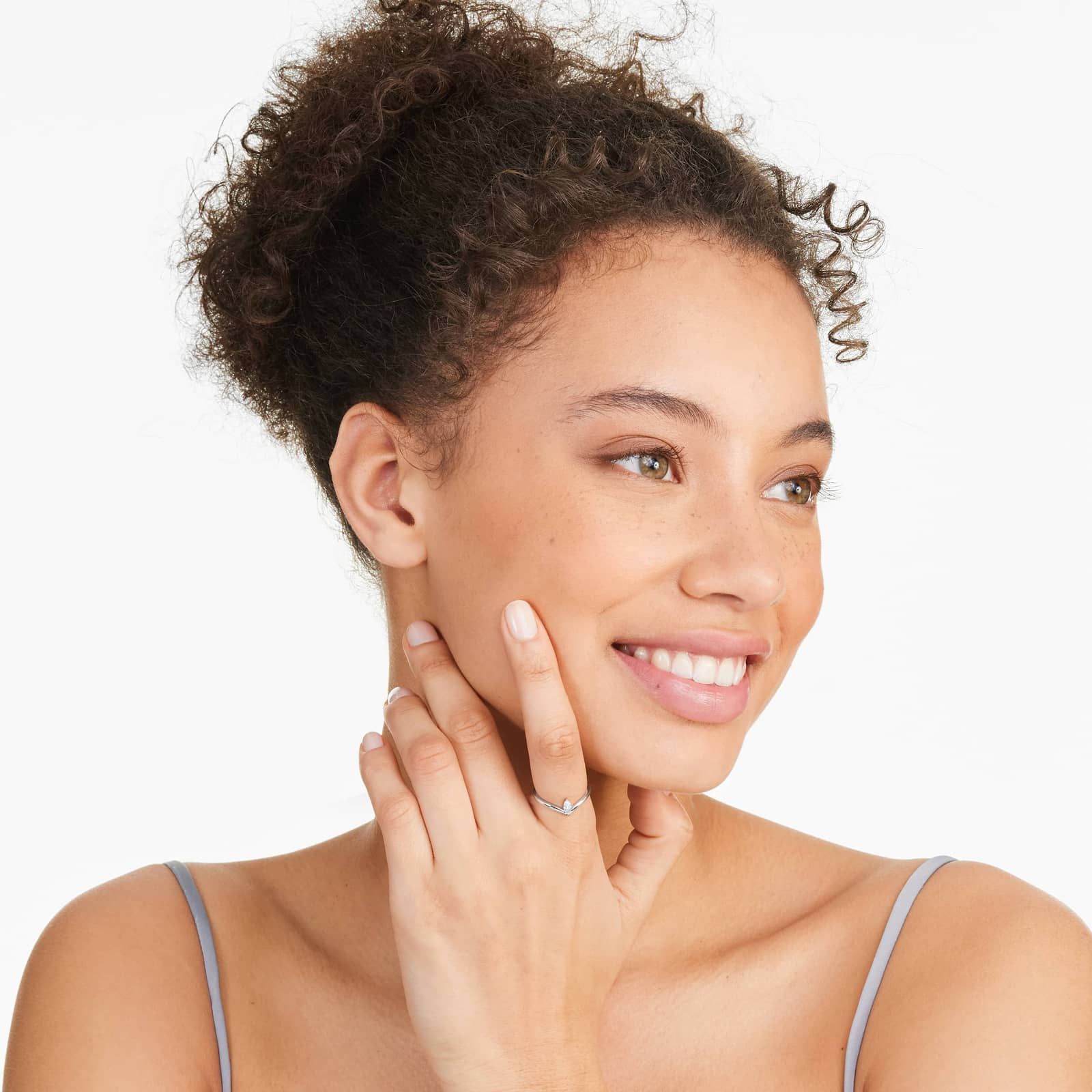 Marquise Cut Diamond Pinnacle Ring In 14K White Gold