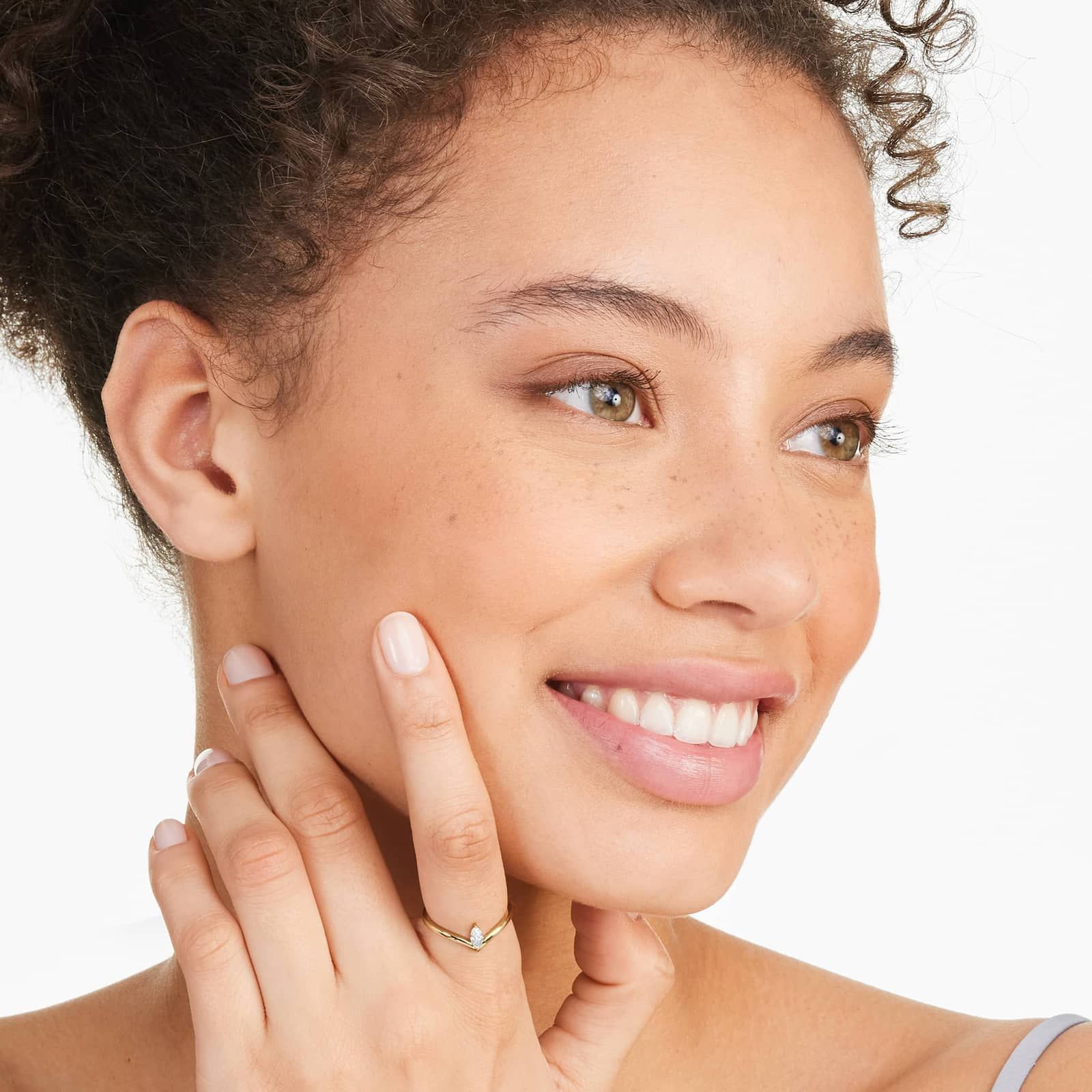 Marquise Cut Diamond Pinnacle Ring In 14K Yellow Gold