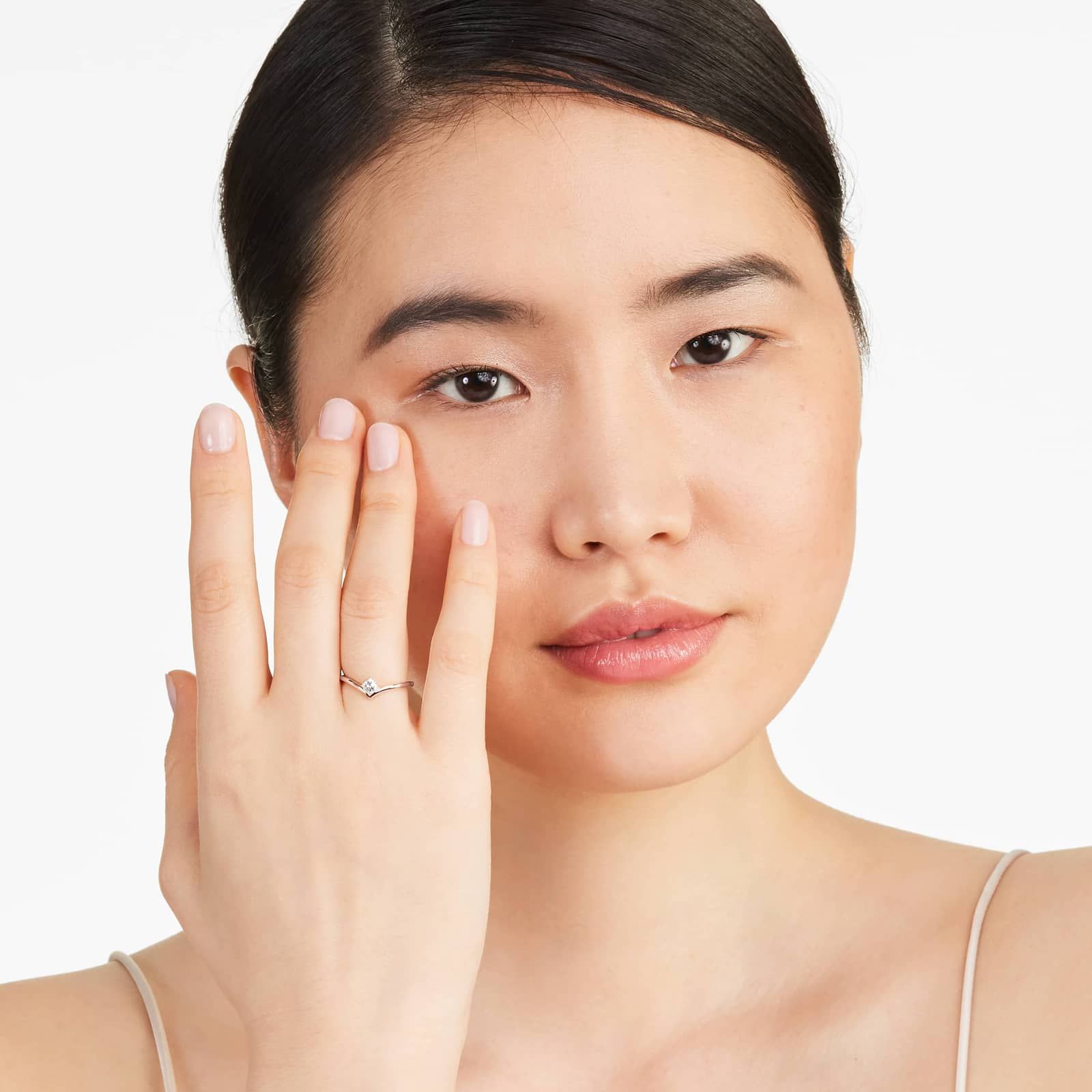 Asscher Cut Diamond Pinnacle Ring In 14K Rose Gold