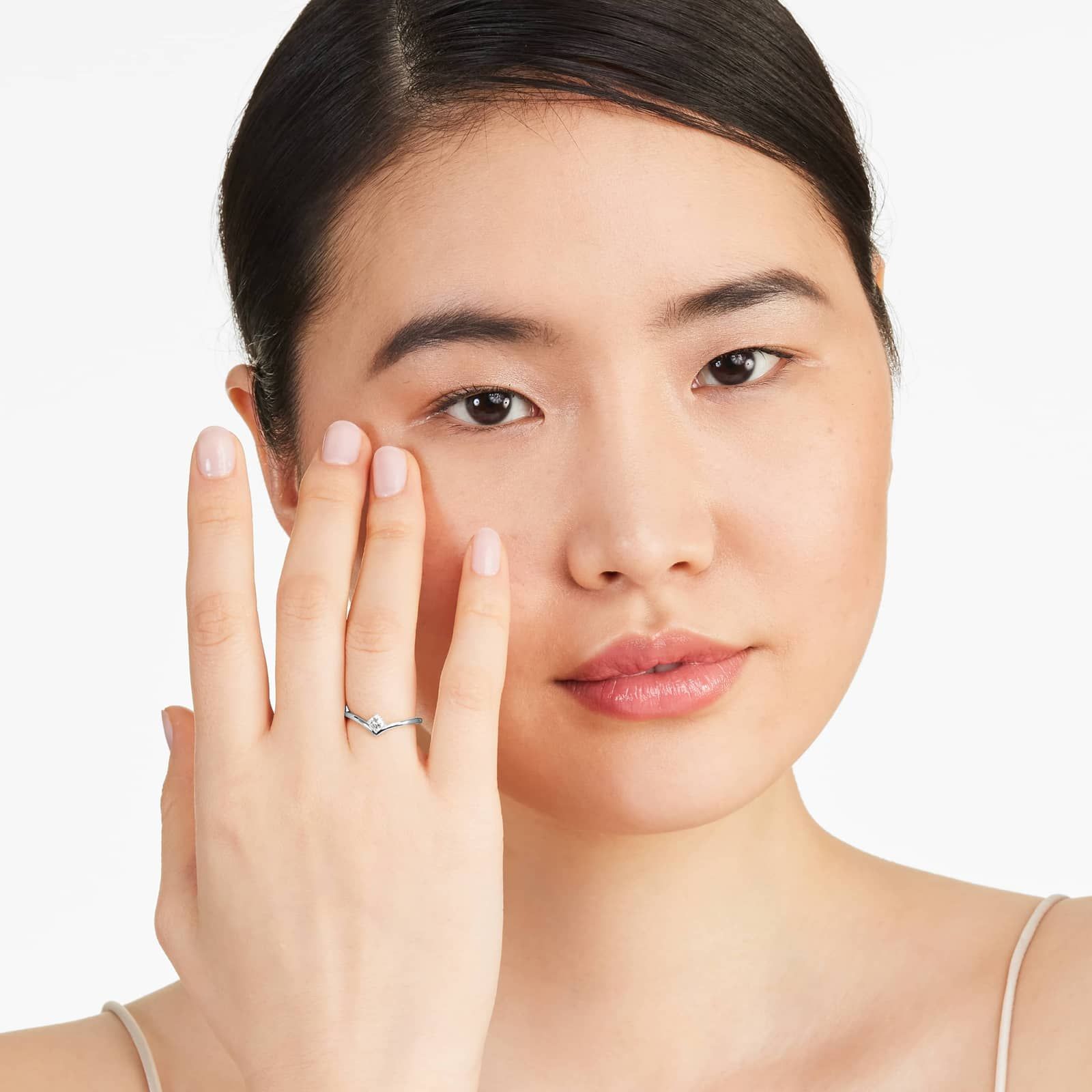 Asscher Cut Diamond Pinnacle Ring In 14K White Gold