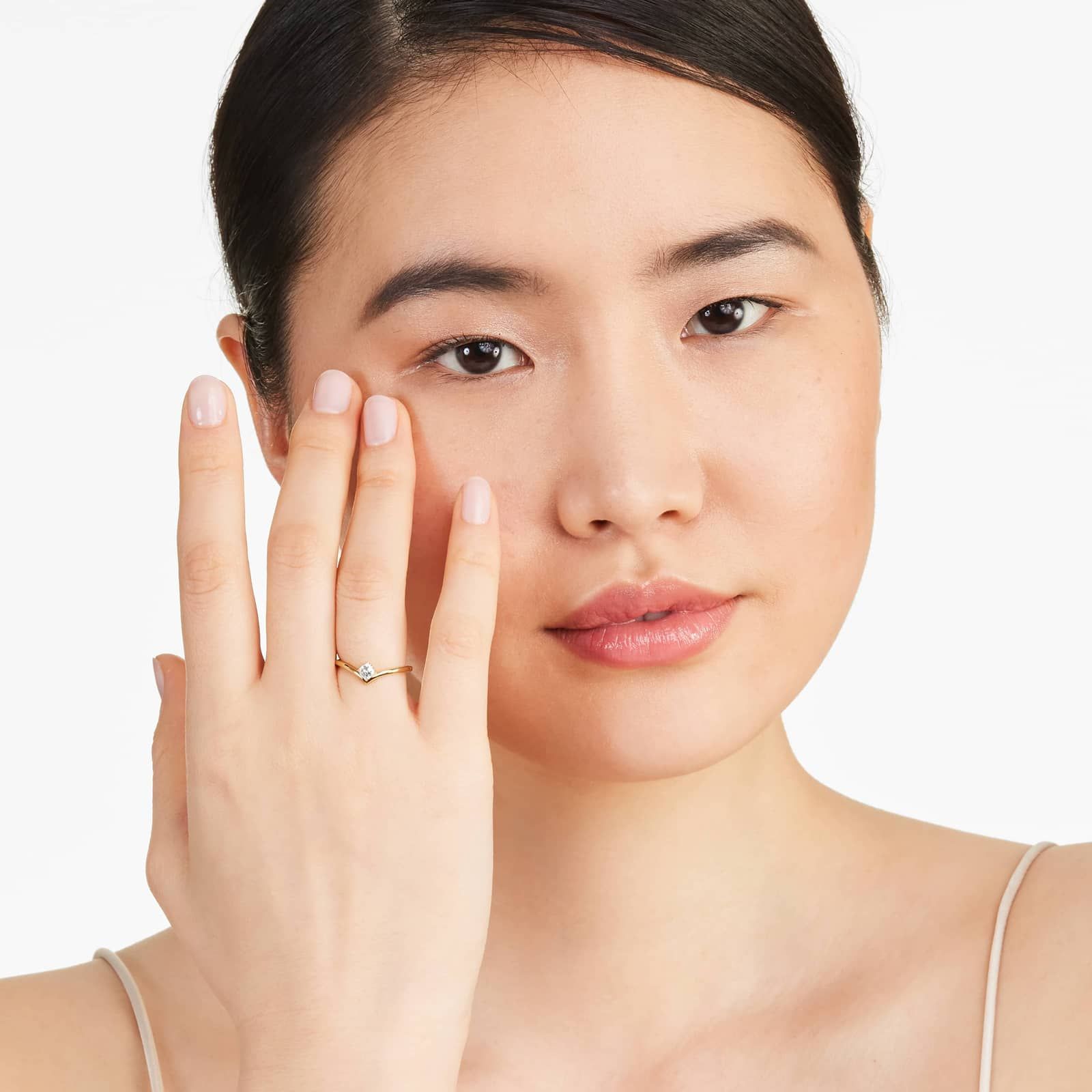 Asscher Cut Diamond Pinnacle Ring In 14K Yellow Gold