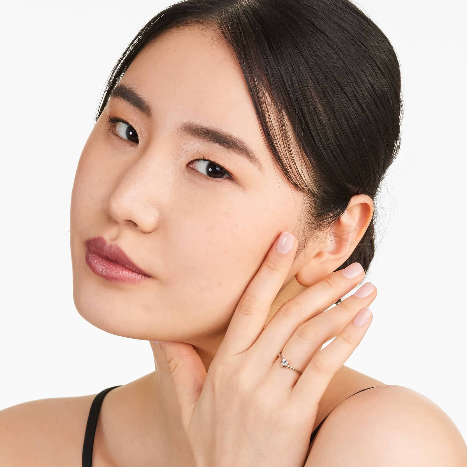 Heart Shape Diamond Pinnacle Ring In 14K Rose Gold