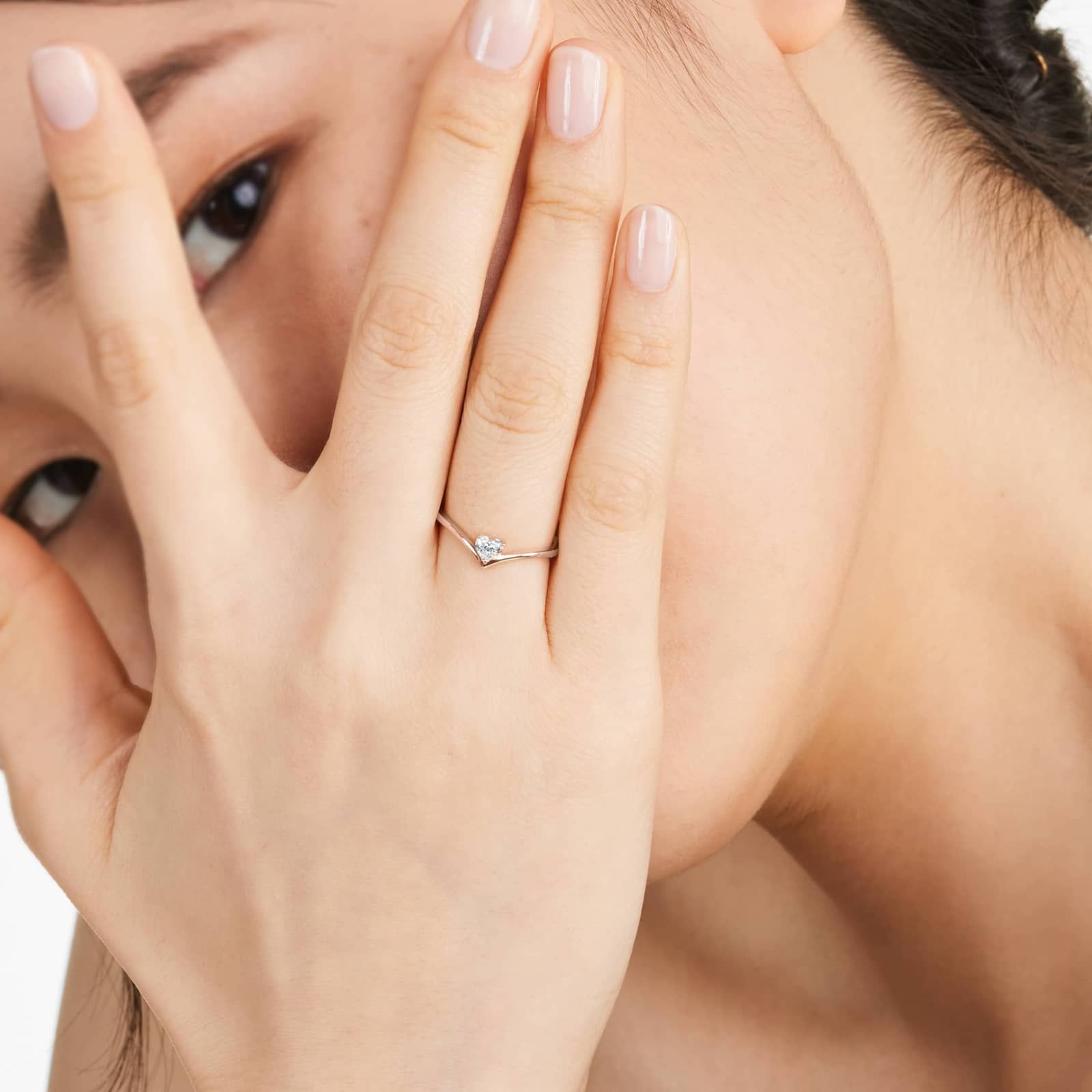 Heart Shape Diamond Pinnacle Ring In 14K Rose Gold