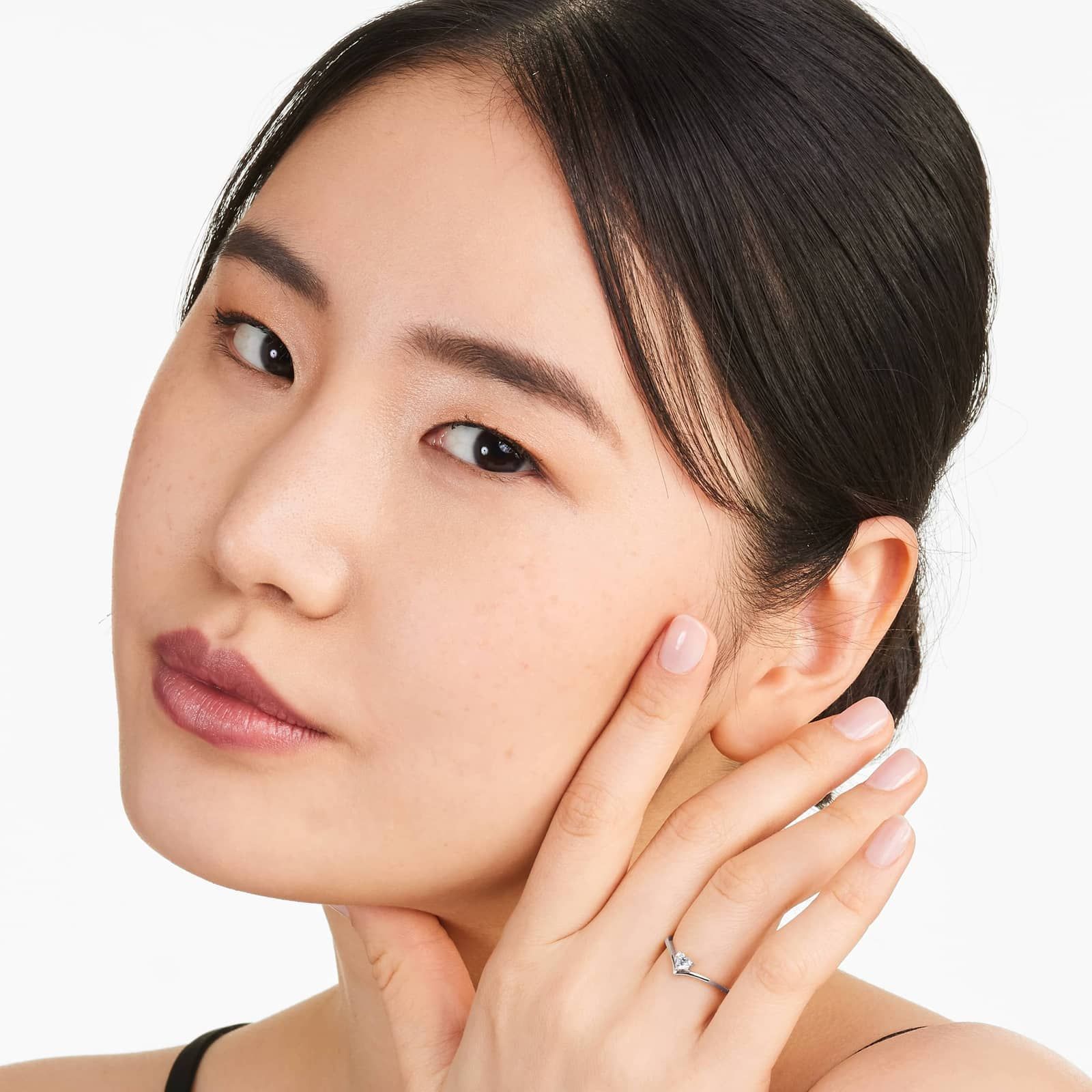 Heart Shape Diamond Pinnacle Ring In 14K White Gold