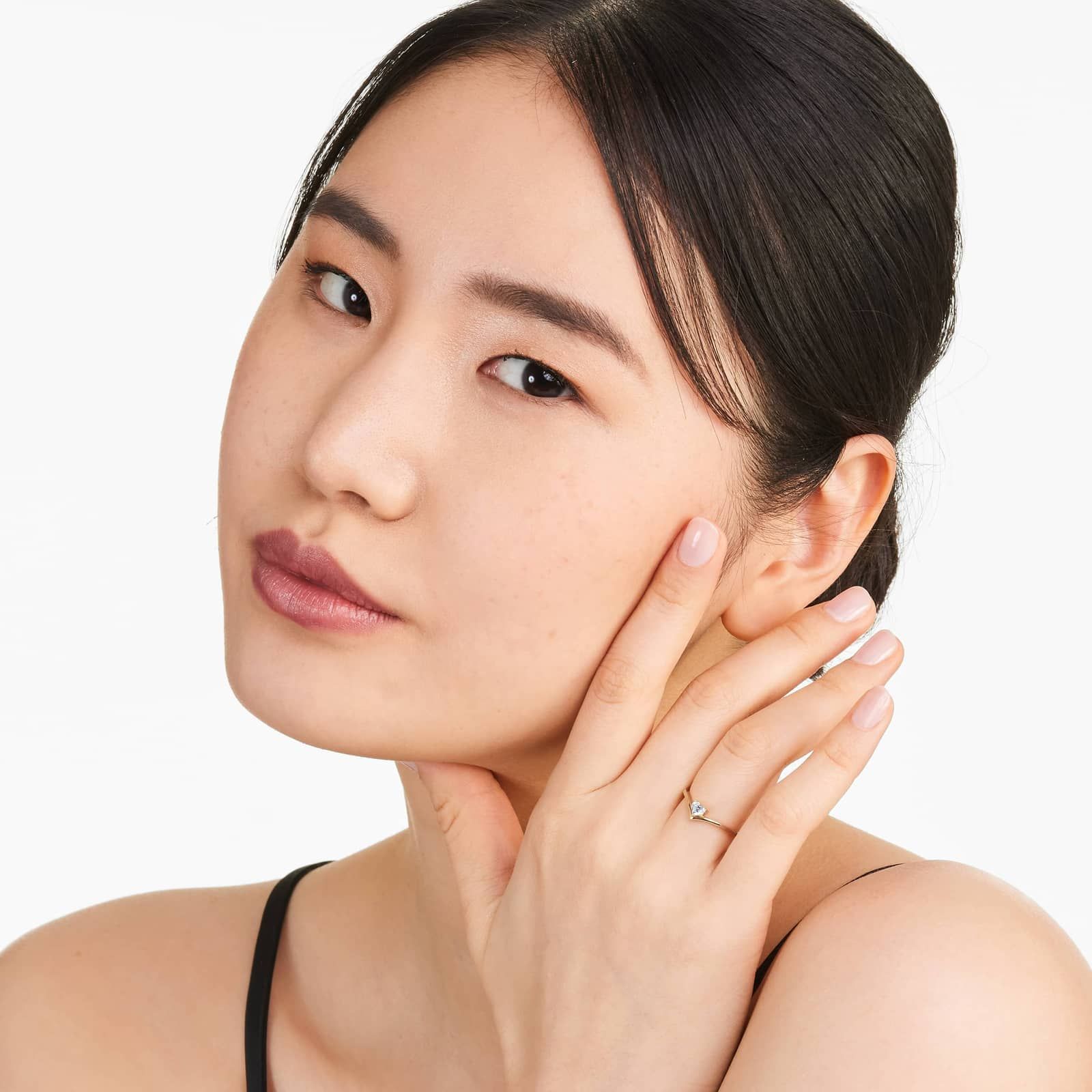 Heart Shape Diamond Pinnacle Ring In 14K Yellow Gold