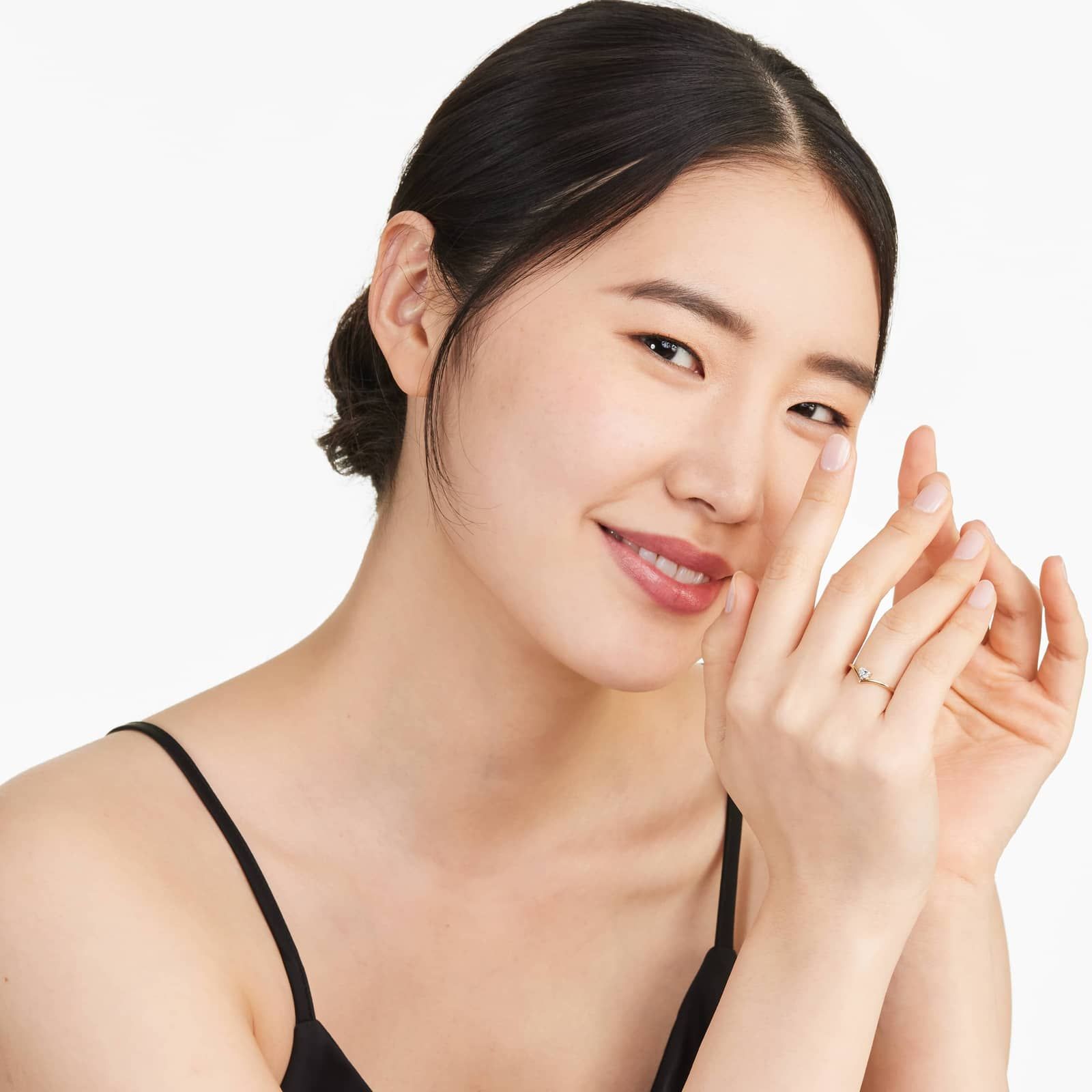 Heart Shape Diamond Pinnacle Ring In 14K Yellow Gold