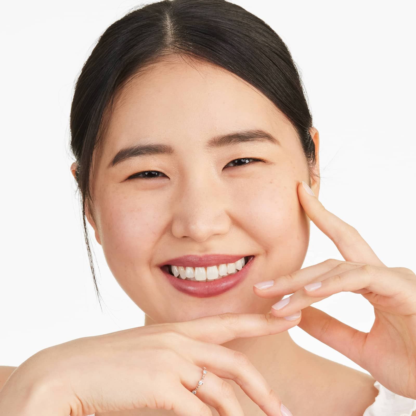 Asscher Cut Diamond Station Cable Ring In 14K Rose Gold