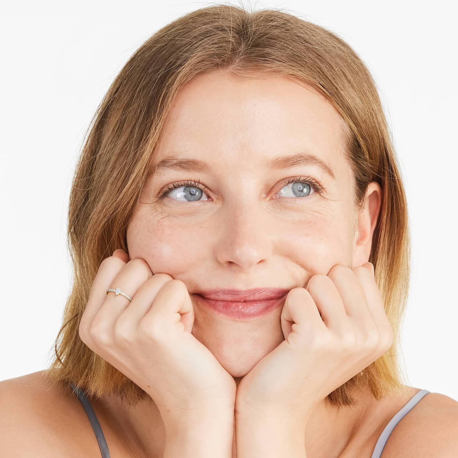 Petite Pear Shape Diamond Pavé Ring In 14K Yellow Gold