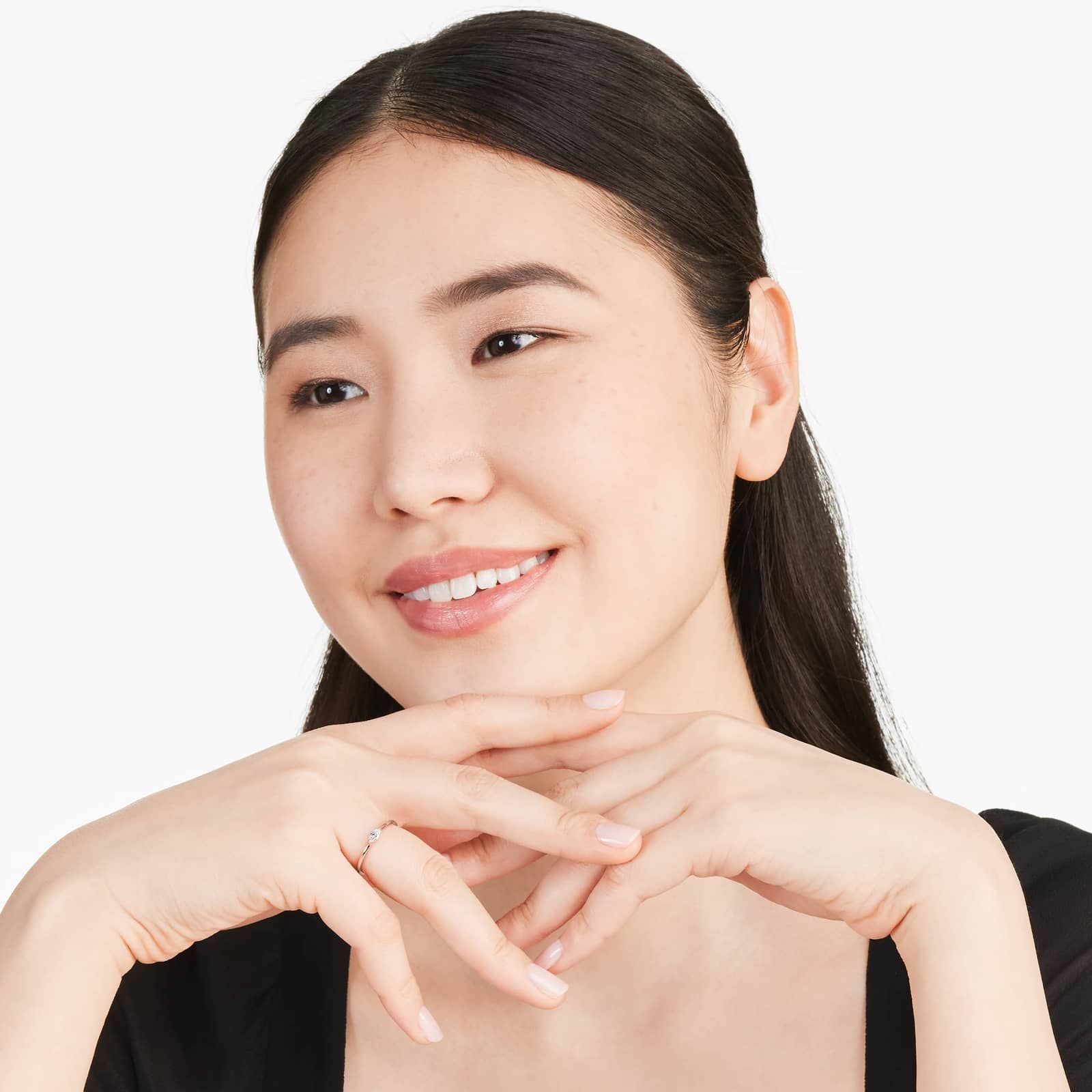 Petite Marquise Cut Solitaire Diamond Ring In 14K Rose Gold