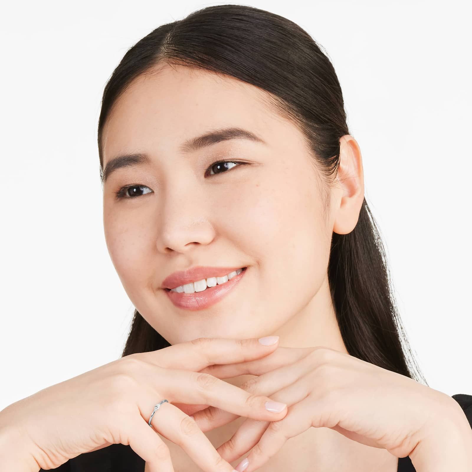 Petite Marquise Cut Solitaire Diamond Ring In 14K White Gold