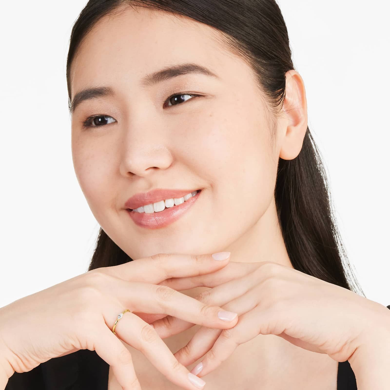 Petite Marquise Cut Solitaire Diamond Ring In 14K Yellow Gold