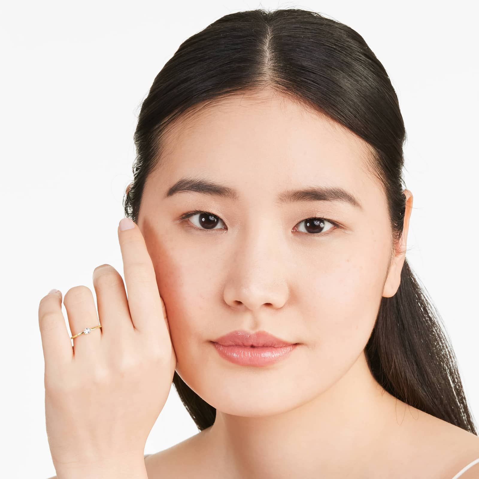 Petite Oval Cut Solitaire Diamond Ring In 14K Yellow Gold