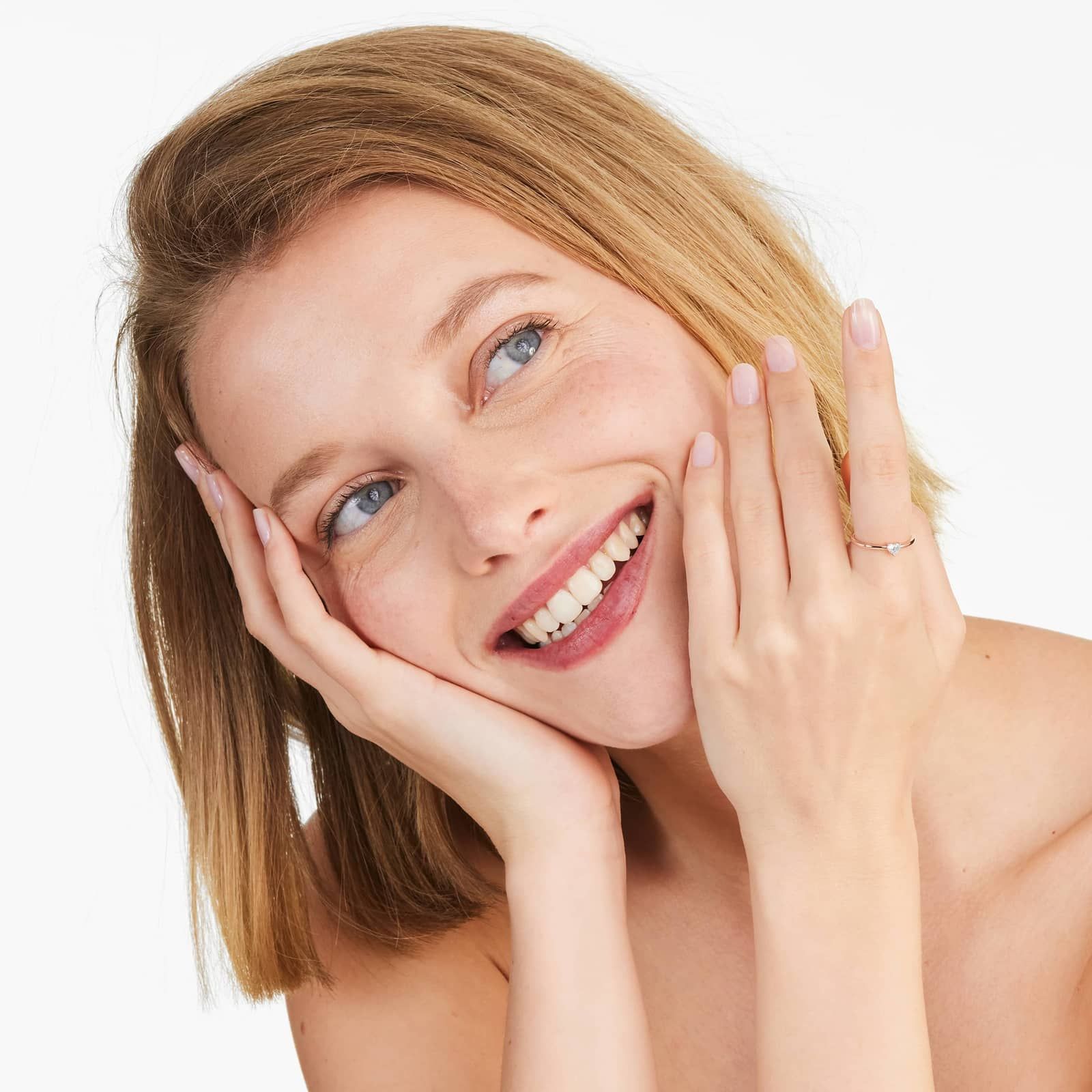 Petite Heart Shape Solitaire Diamond Ring In 14K Rose Gold