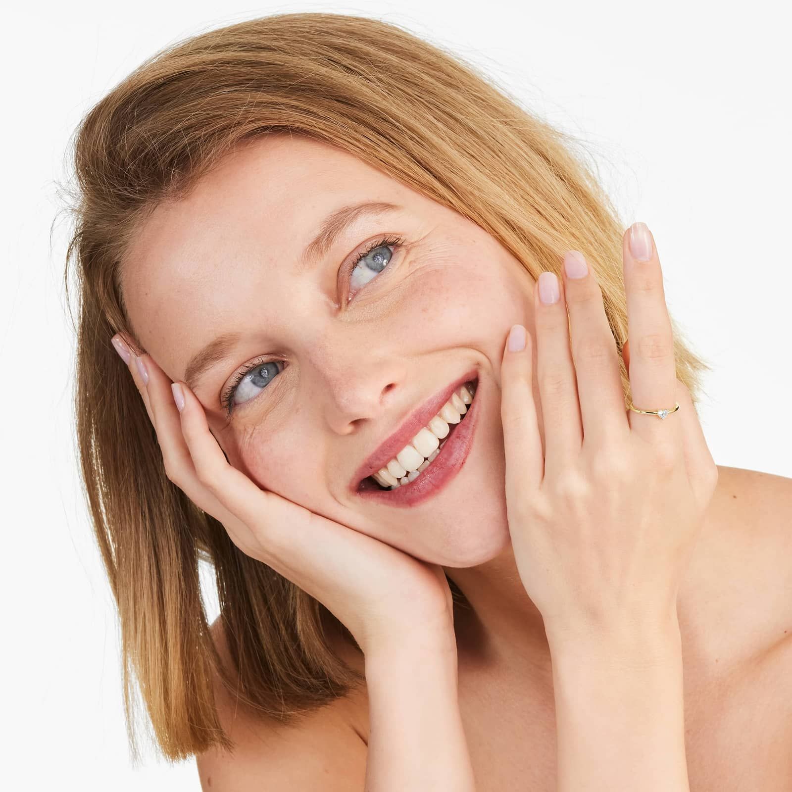 Petite Heart Shape Solitaire Diamond Ring In 14K Yellow Gold