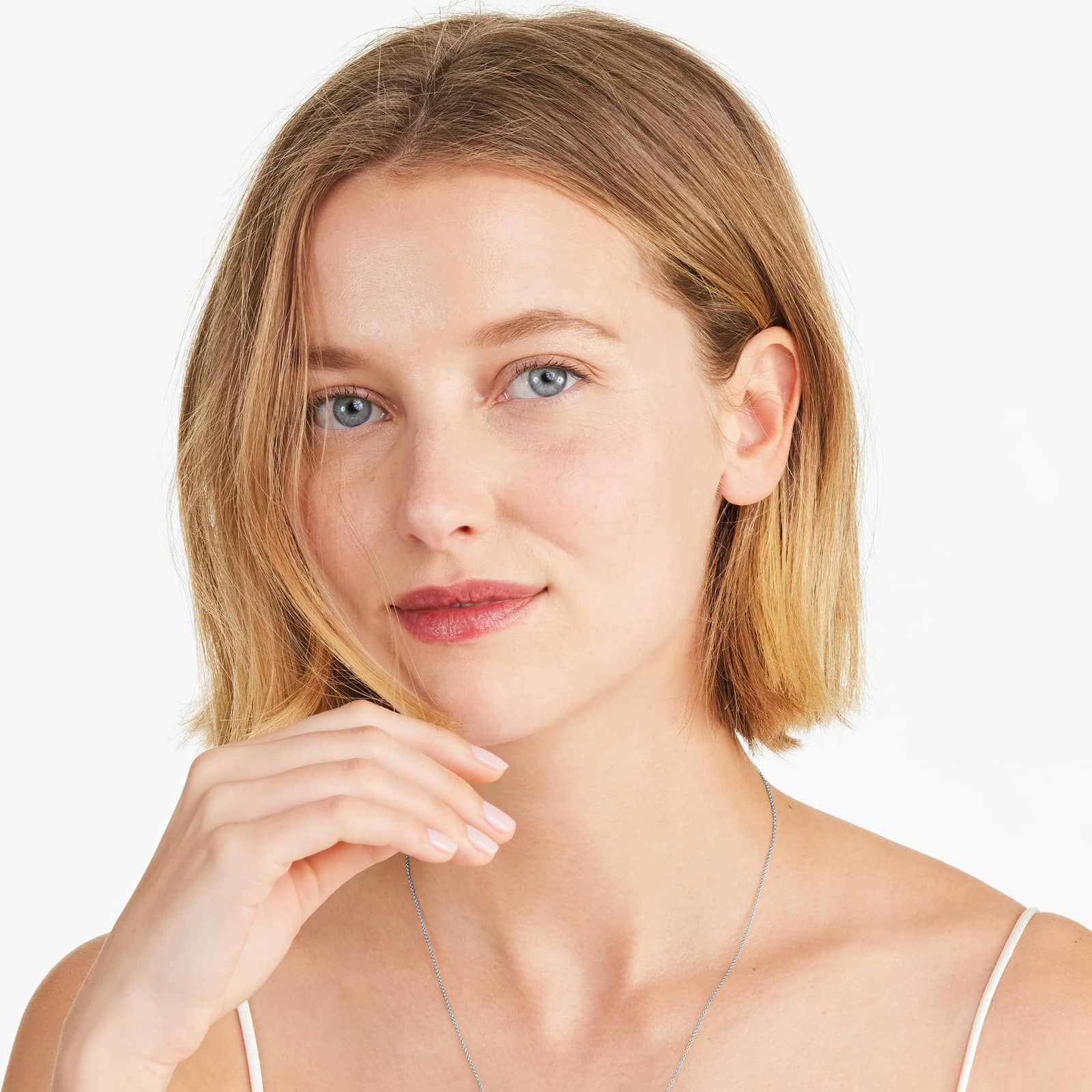 Mixed Diamond Bar Necklace In 14K White Gold